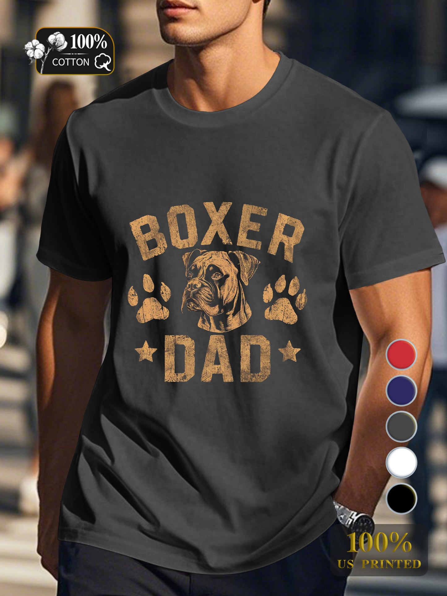 portrait of a Boxer Men's pure cotton Tshirt Comfort Fit