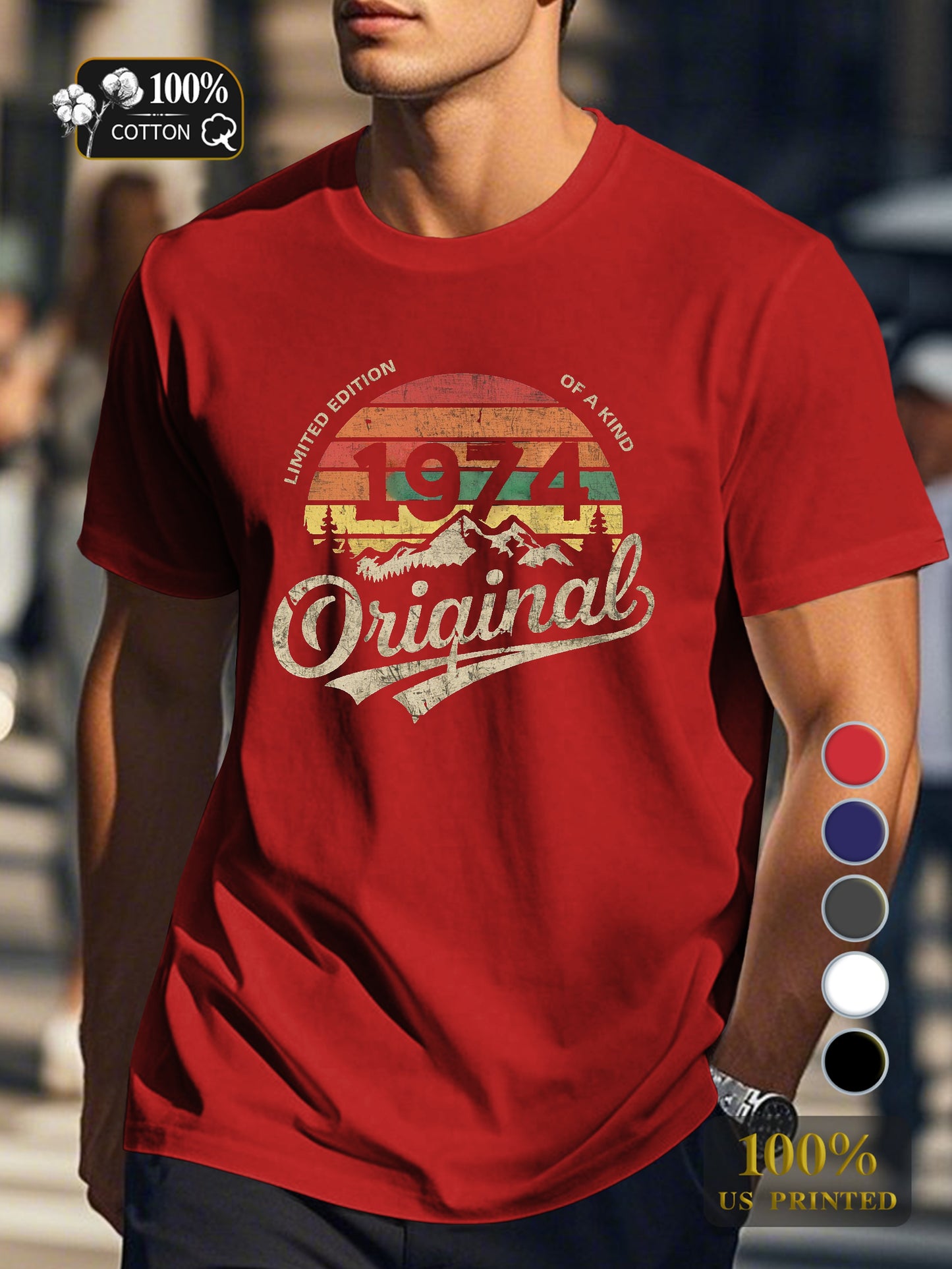 Vintage logo design Men's pure cotton Tshirt Comfort Fit