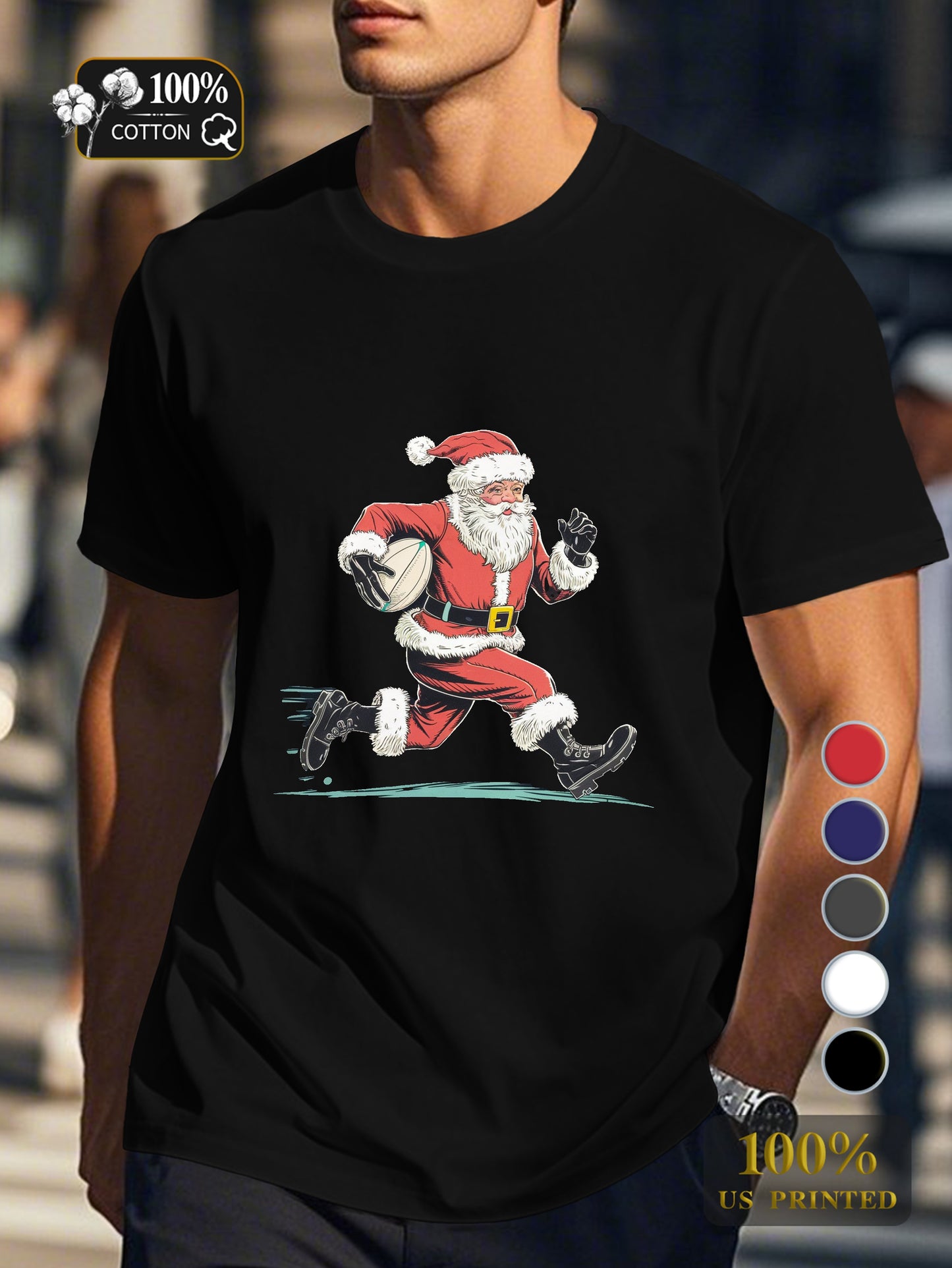 festive bearded figure Men's pure cotton Tshirt Comfort Fit