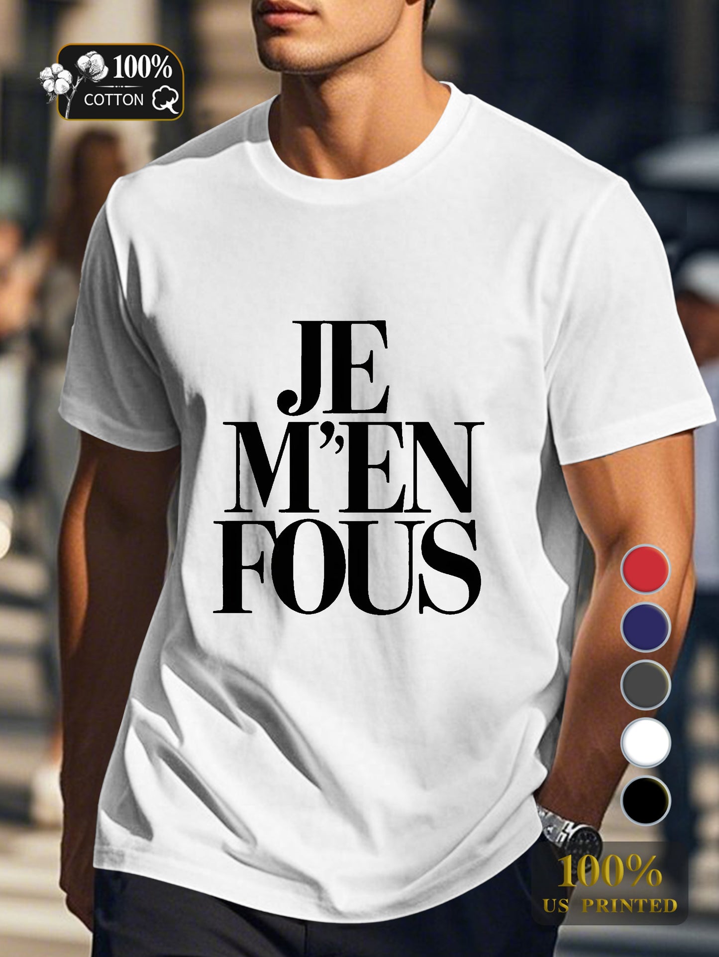 I don t care bold typography Men's pure cotton Tshirt Comfort Fit