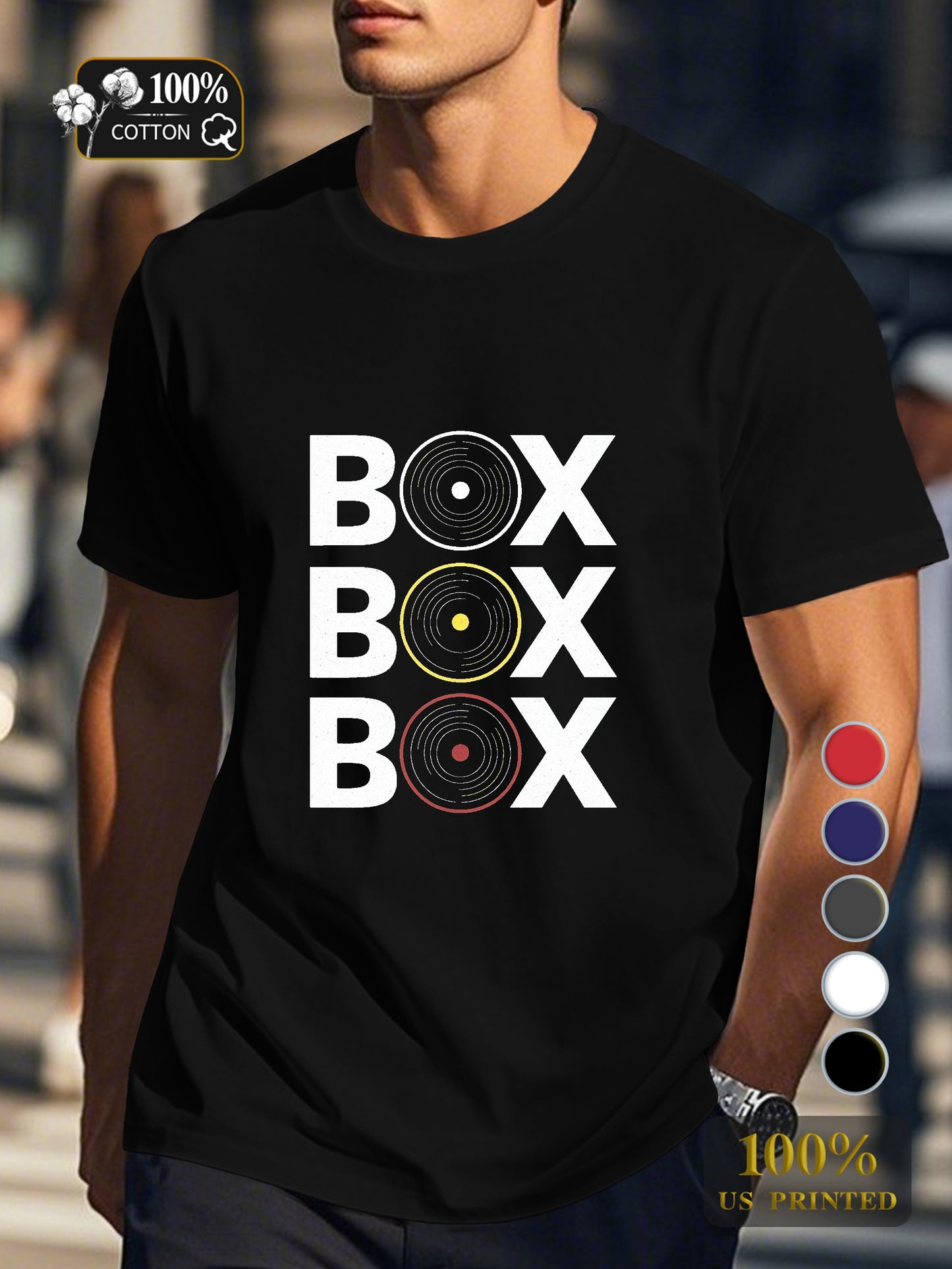 BOX BOX BOX typography Men's pure cotton Tshirt Comfort Fit