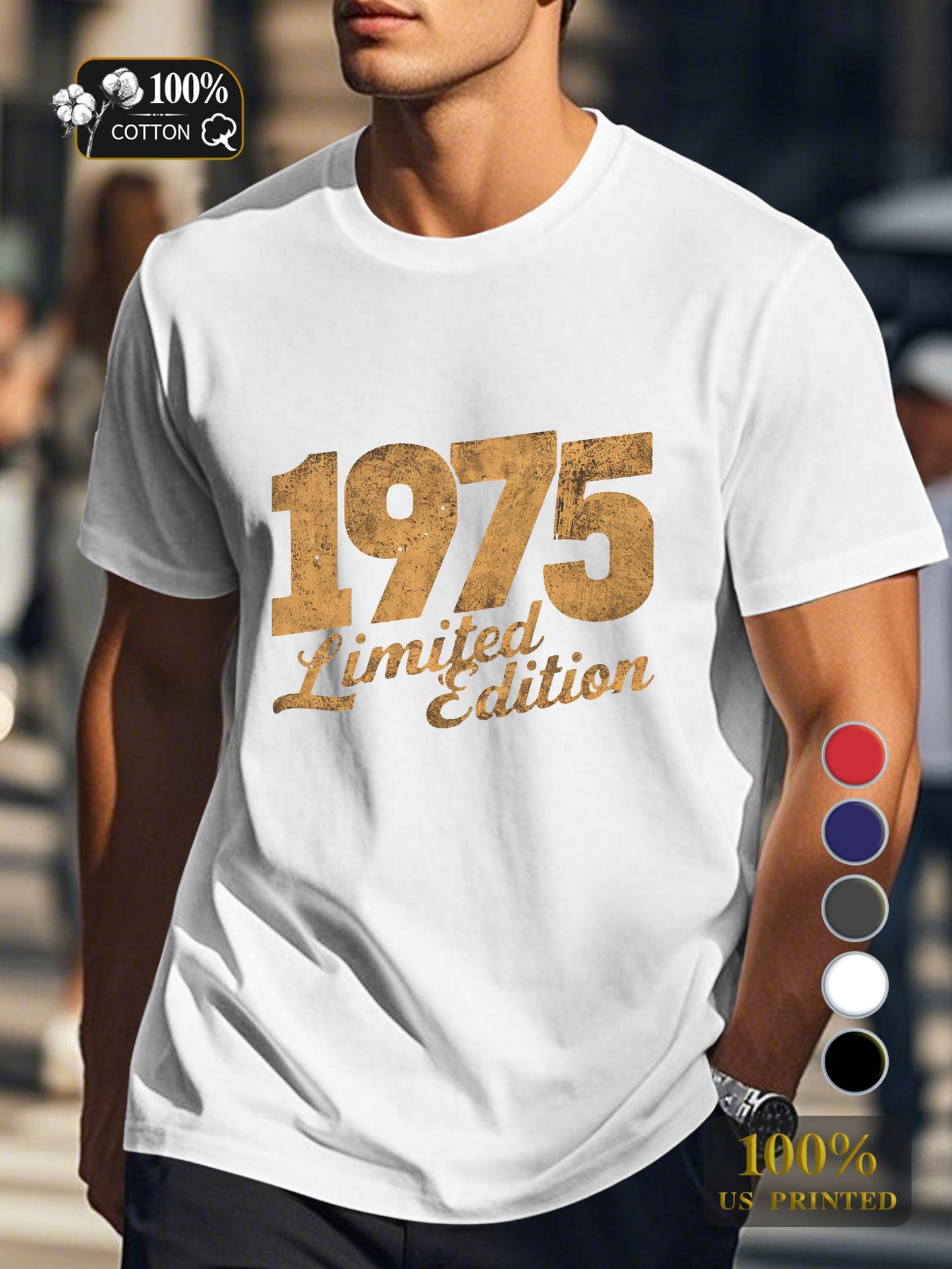 1975 LIMITED EDITION Men's pure cotton Tshirt Comfort Fit