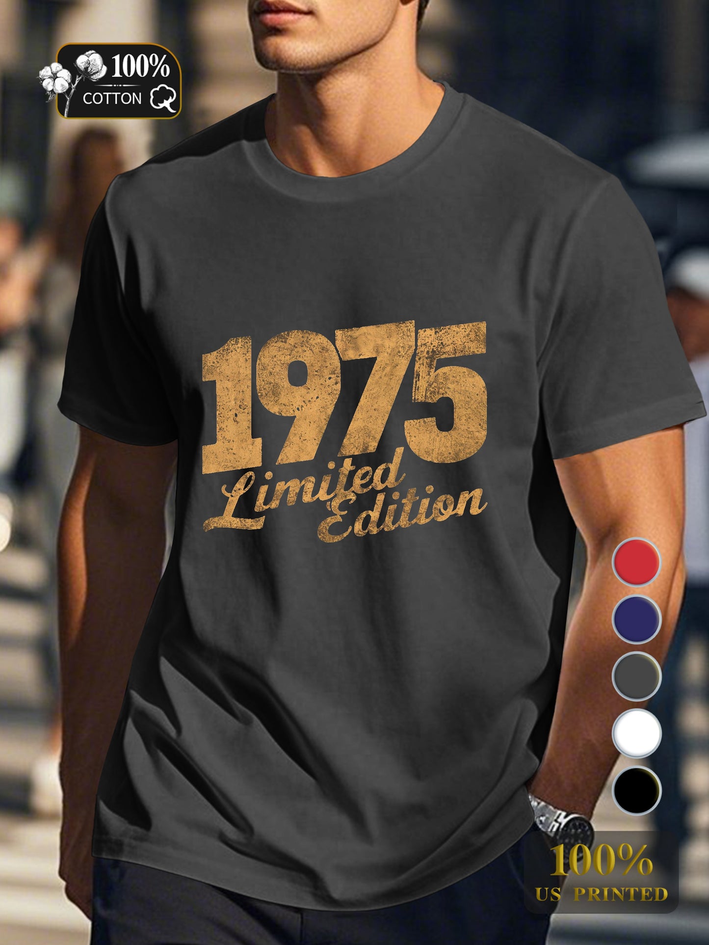 1975 LIMITED EDITION Men's pure cotton Tshirt Comfort Fit