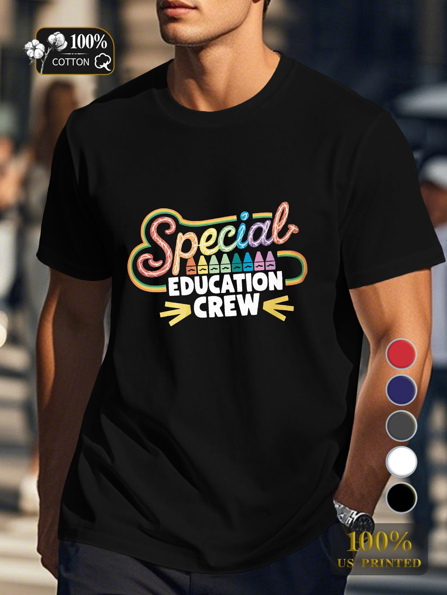 Special EDUCATION CREW Men's pure cotton Tshirt Comfort Fit
