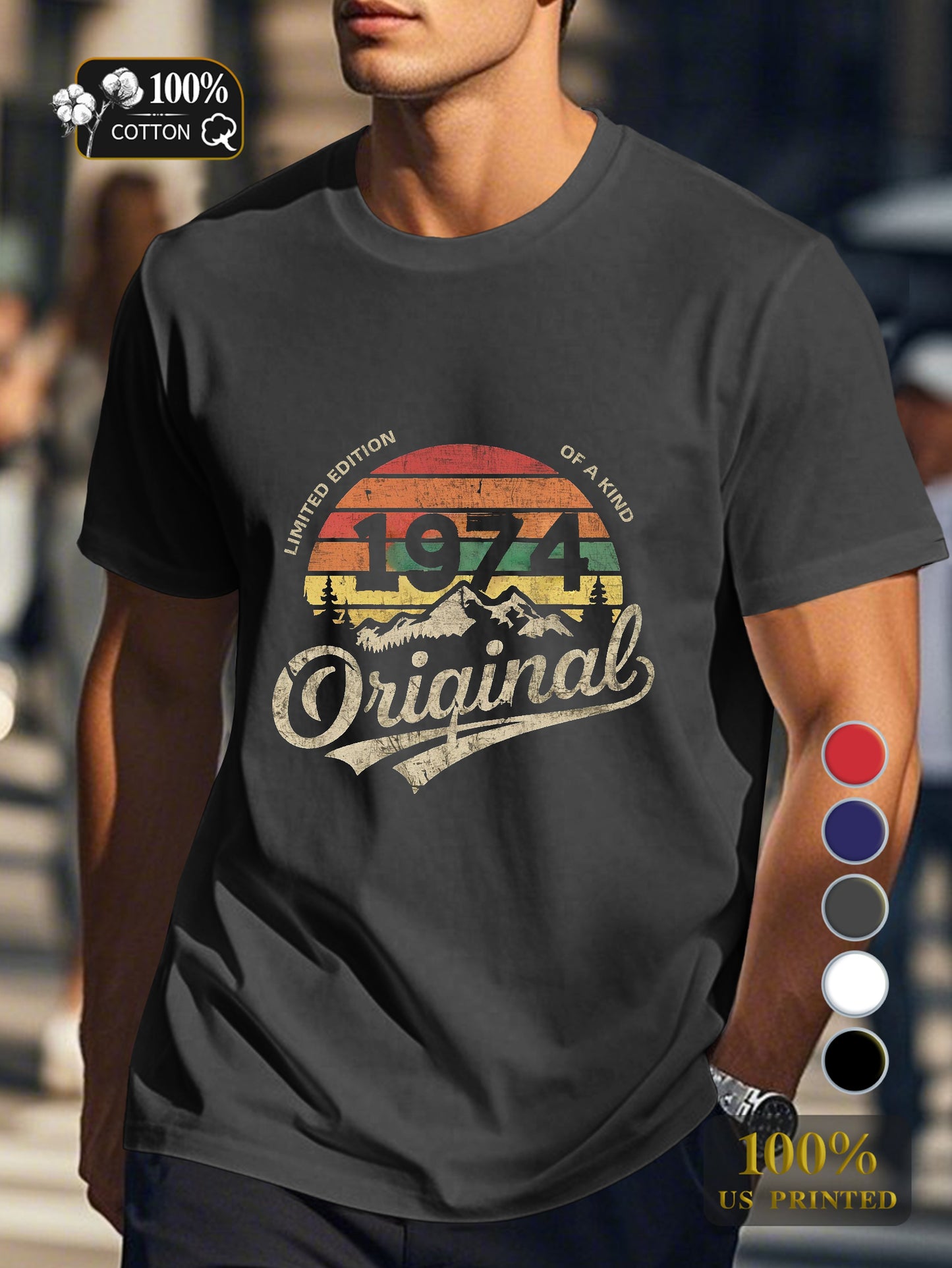 Vintage logo design Men's pure cotton Tshirt Comfort Fit