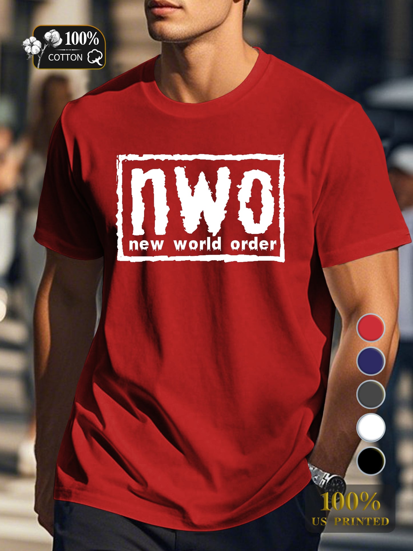new world order Men's pure cotton Tshirt Comfort Fit