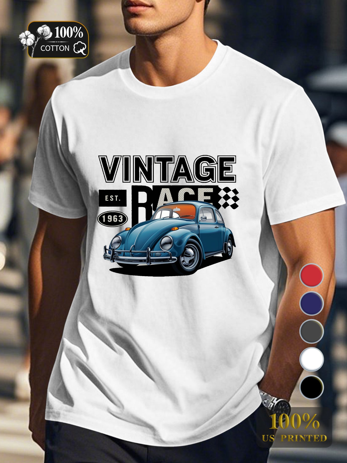 classic Beetle car Men's pure cotton Tshirt Comfort Fit