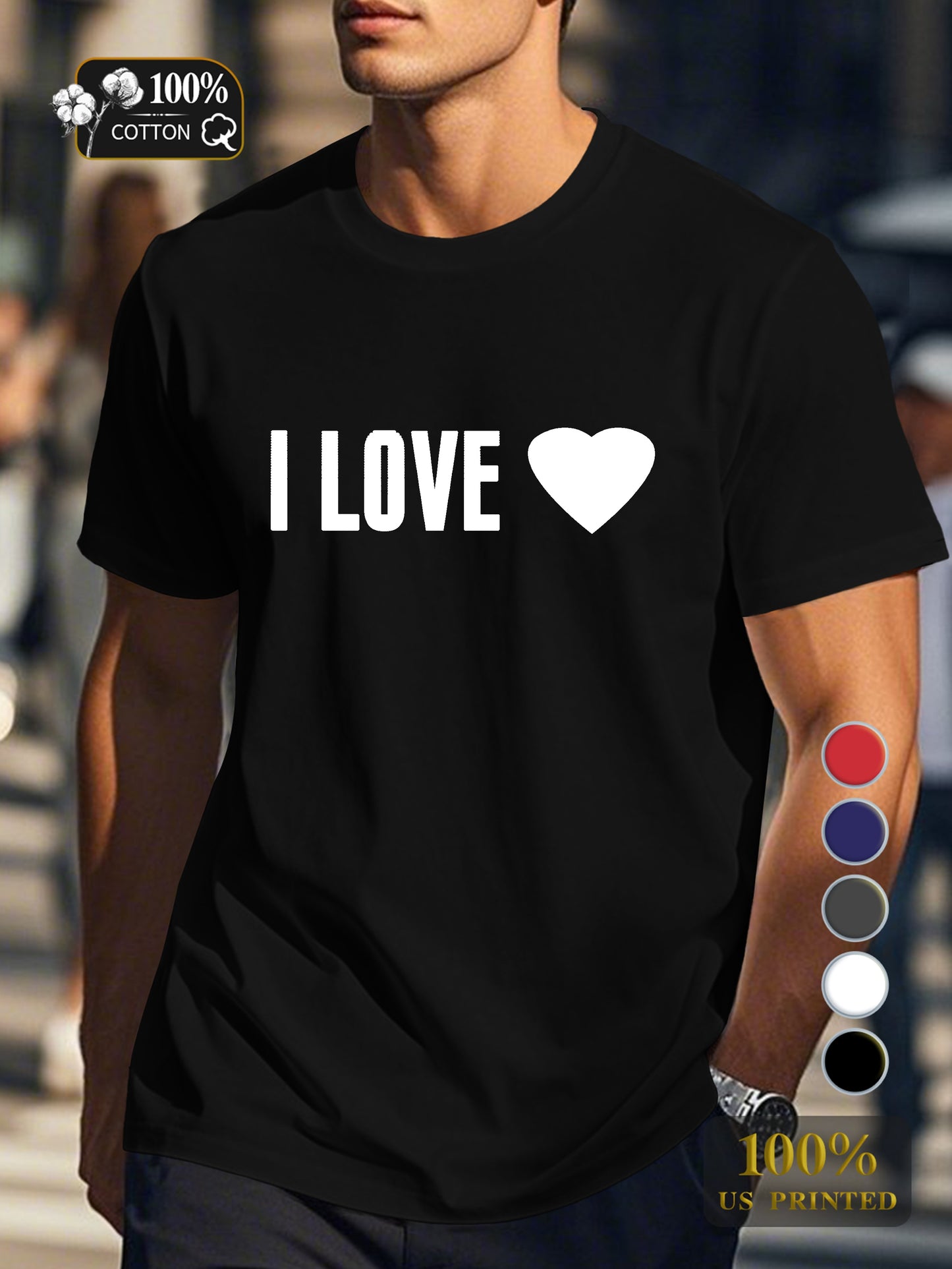 I LOVE Men's pure cotton Tshirt Comfort Fit