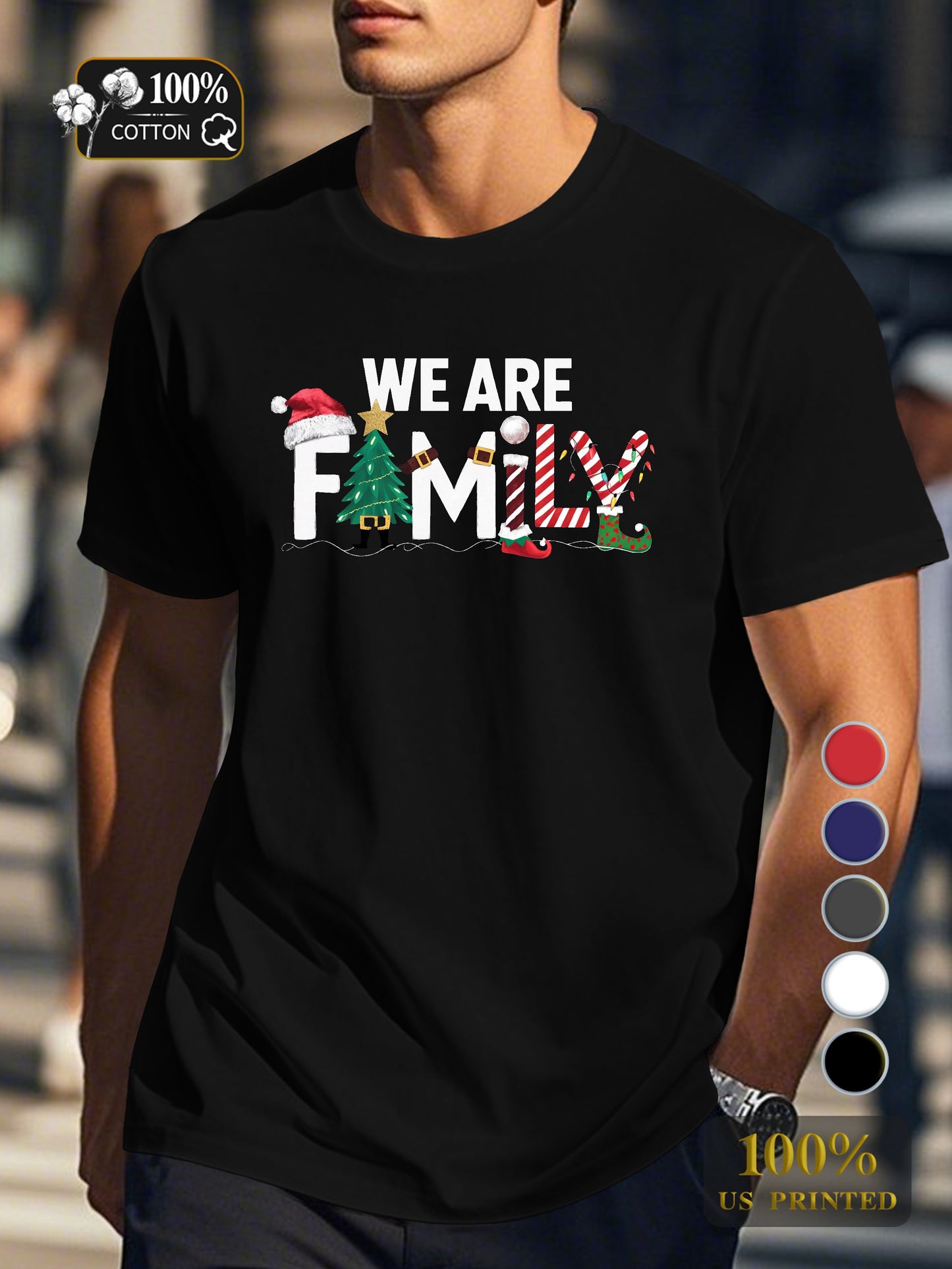 WE ARE FAMILY Men's pure cotton Tshirt Comfort Fit