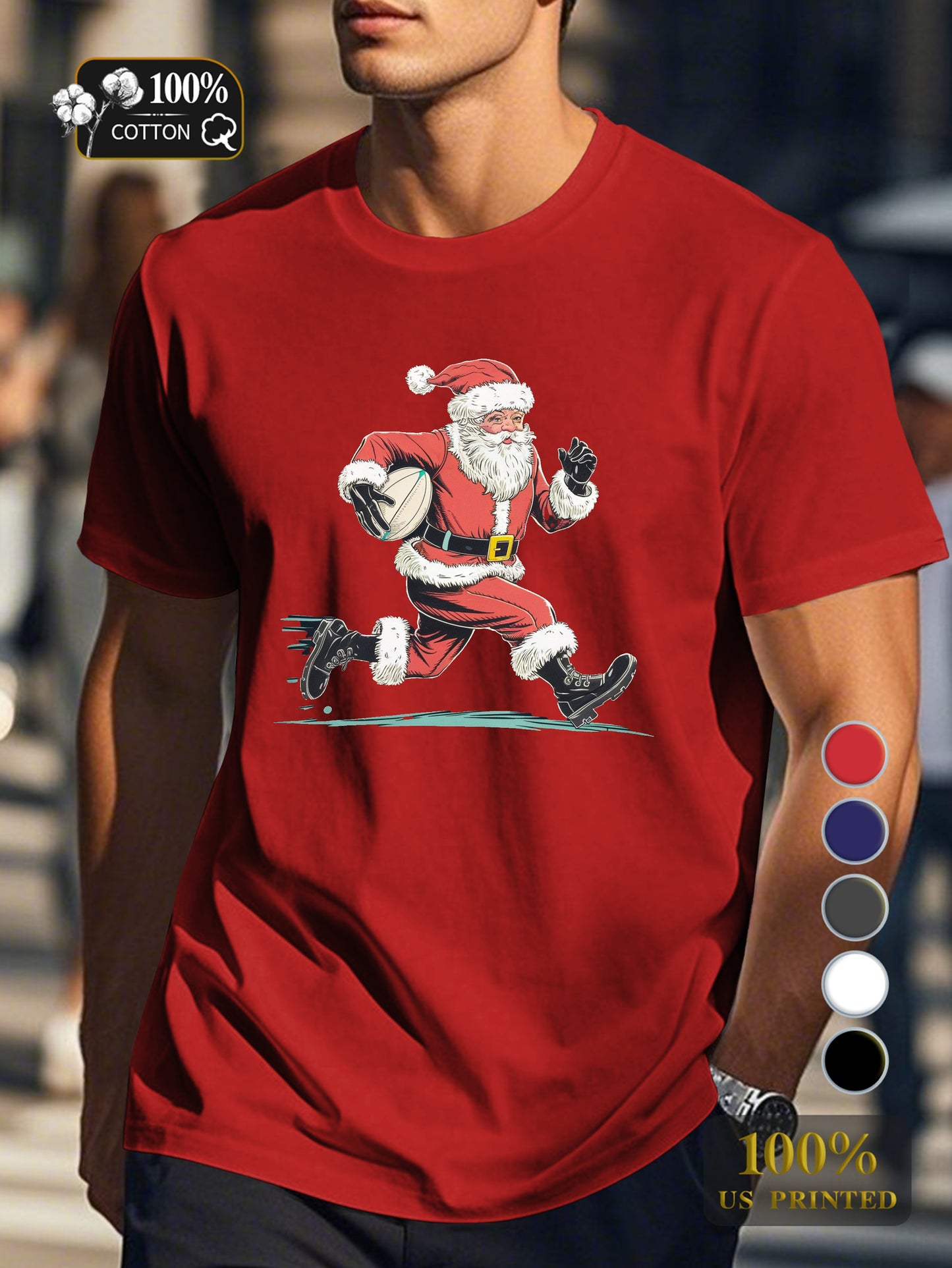 festive bearded figure Men's pure cotton Tshirt Comfort Fit