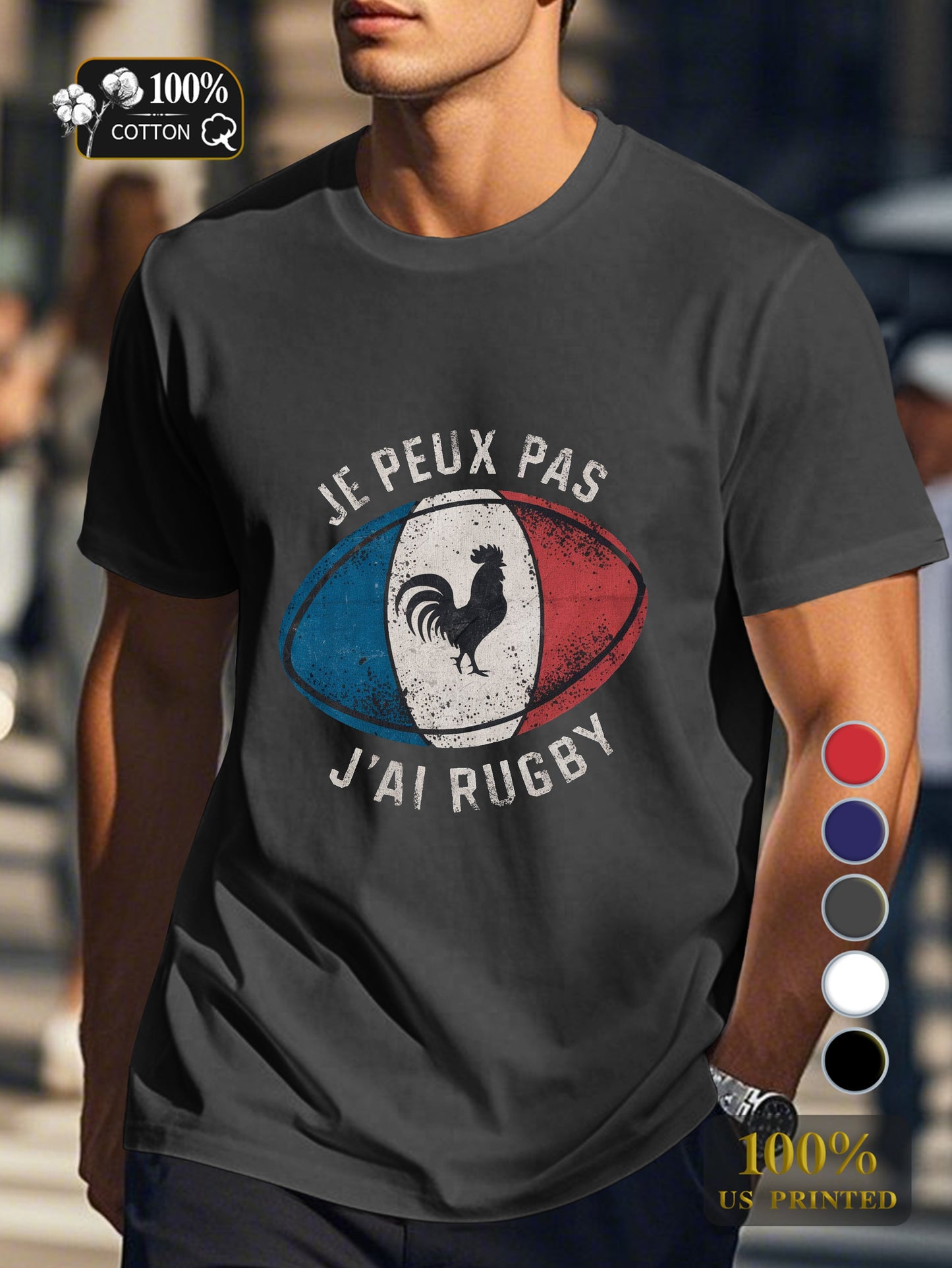 I CAN T I HAVE RUGBY design Men's pure cotton Tshirt Comfort Fit