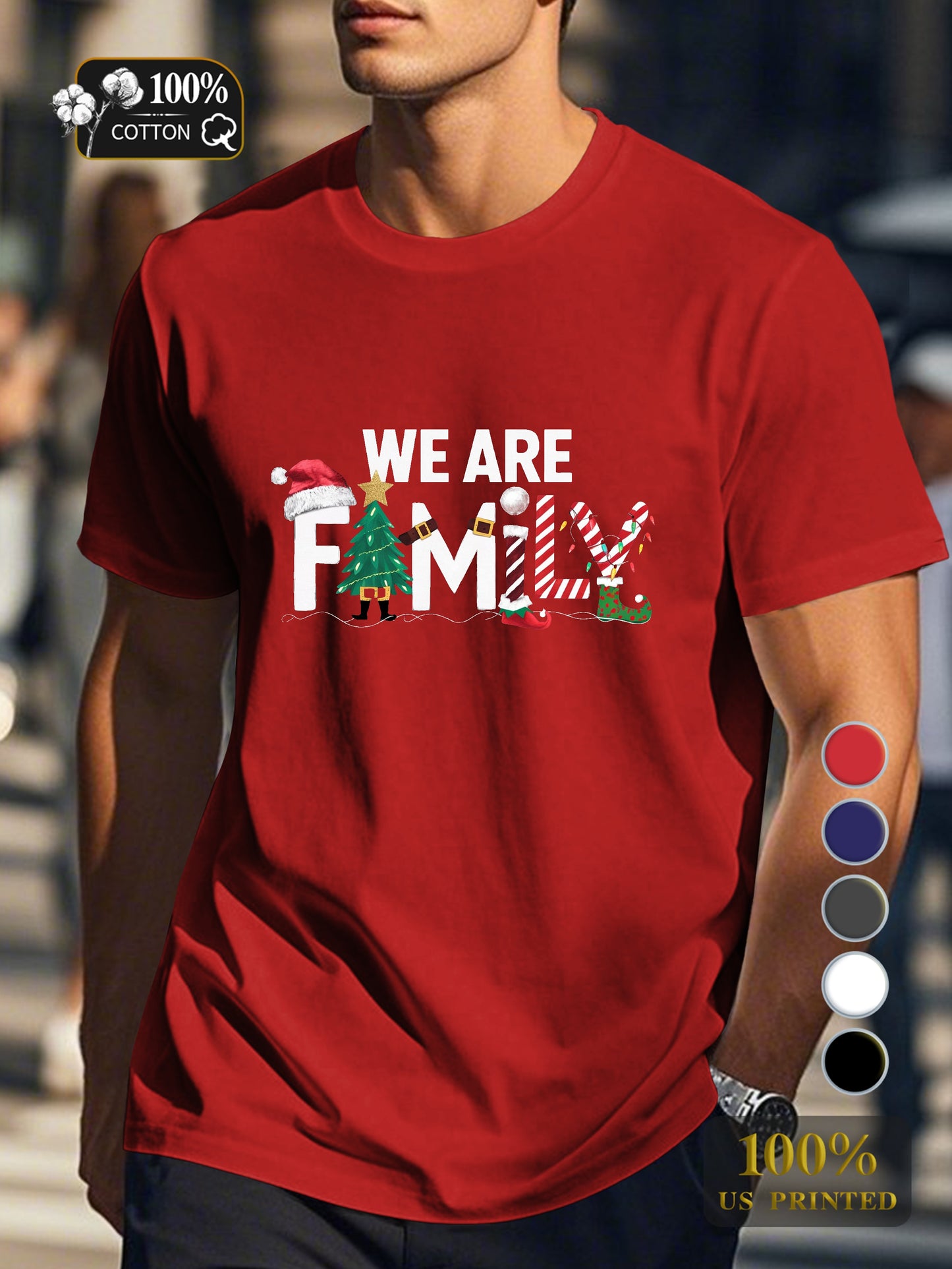 WE ARE FAMILY Men's pure cotton Tshirt Comfort Fit