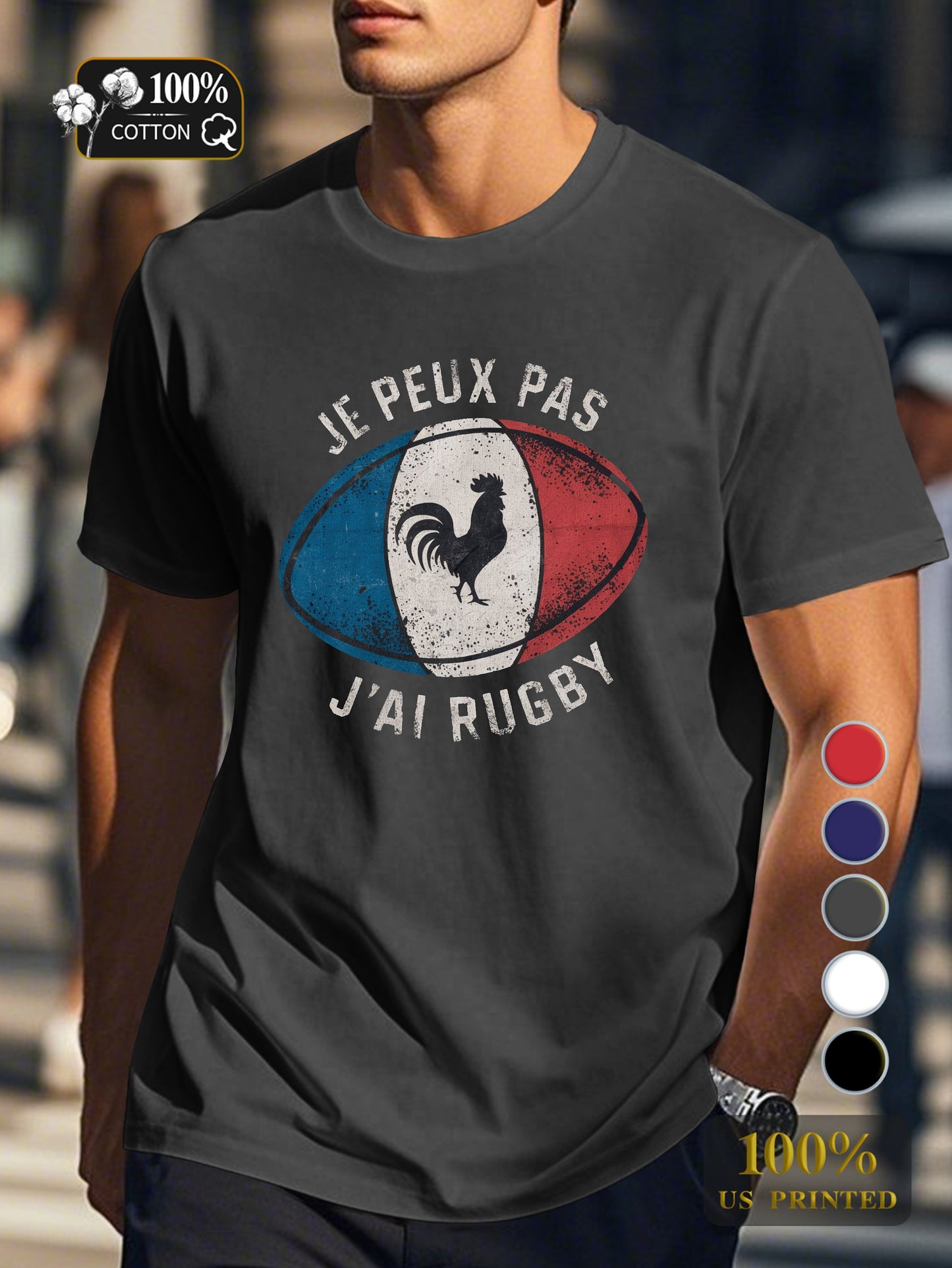 I CAN T I HAVE RUGBY design Men's pure cotton Tshirt Comfort Fit