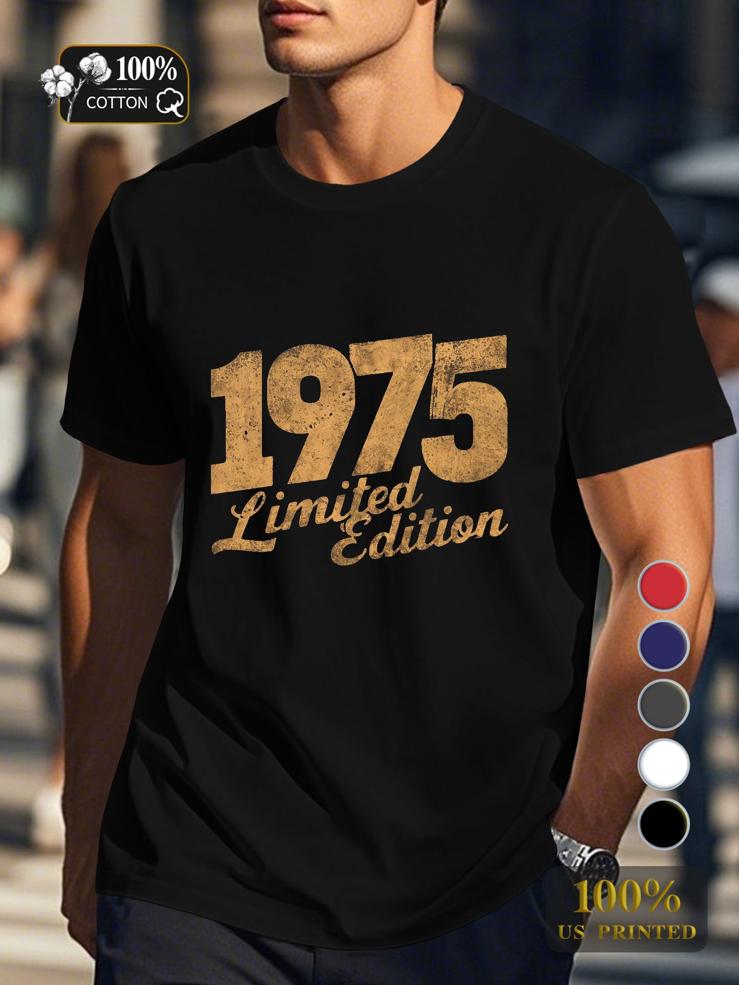 1975 LIMITED EDITION Men's pure cotton Tshirt Comfort Fit