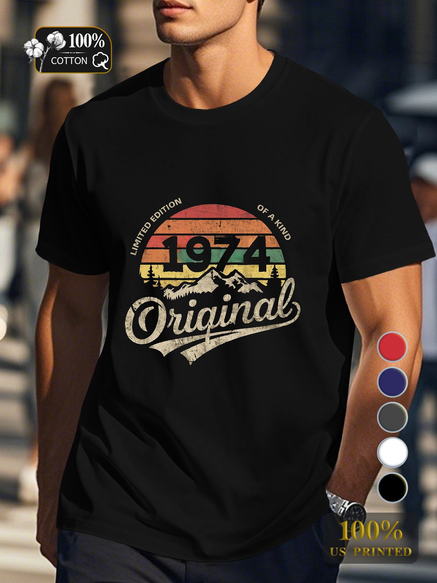 Vintage logo design Men's pure cotton Tshirt Comfort Fit