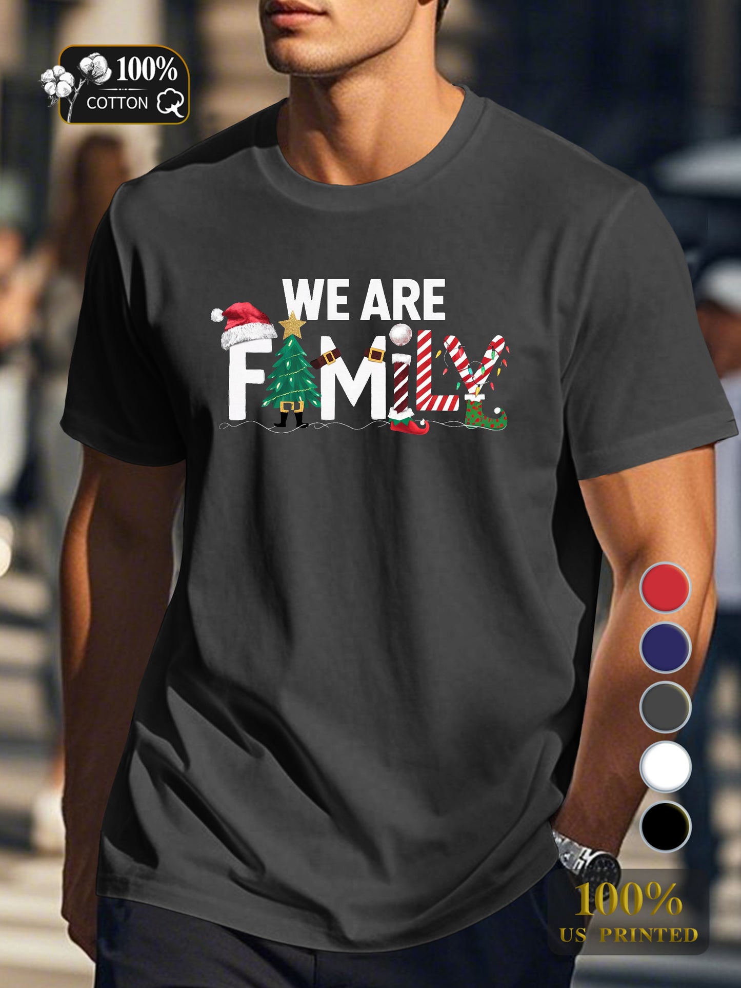 WE ARE FAMILY Men's pure cotton Tshirt Comfort Fit