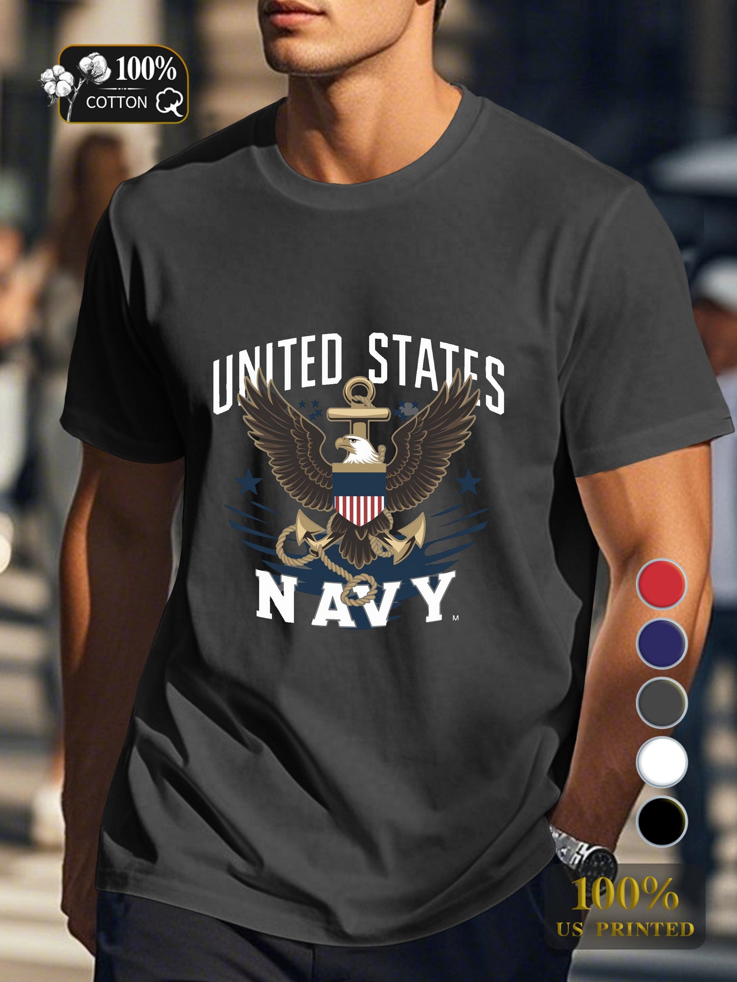 UNITED STATES NAVY Men's pure cotton Tshirt Comfort Fit