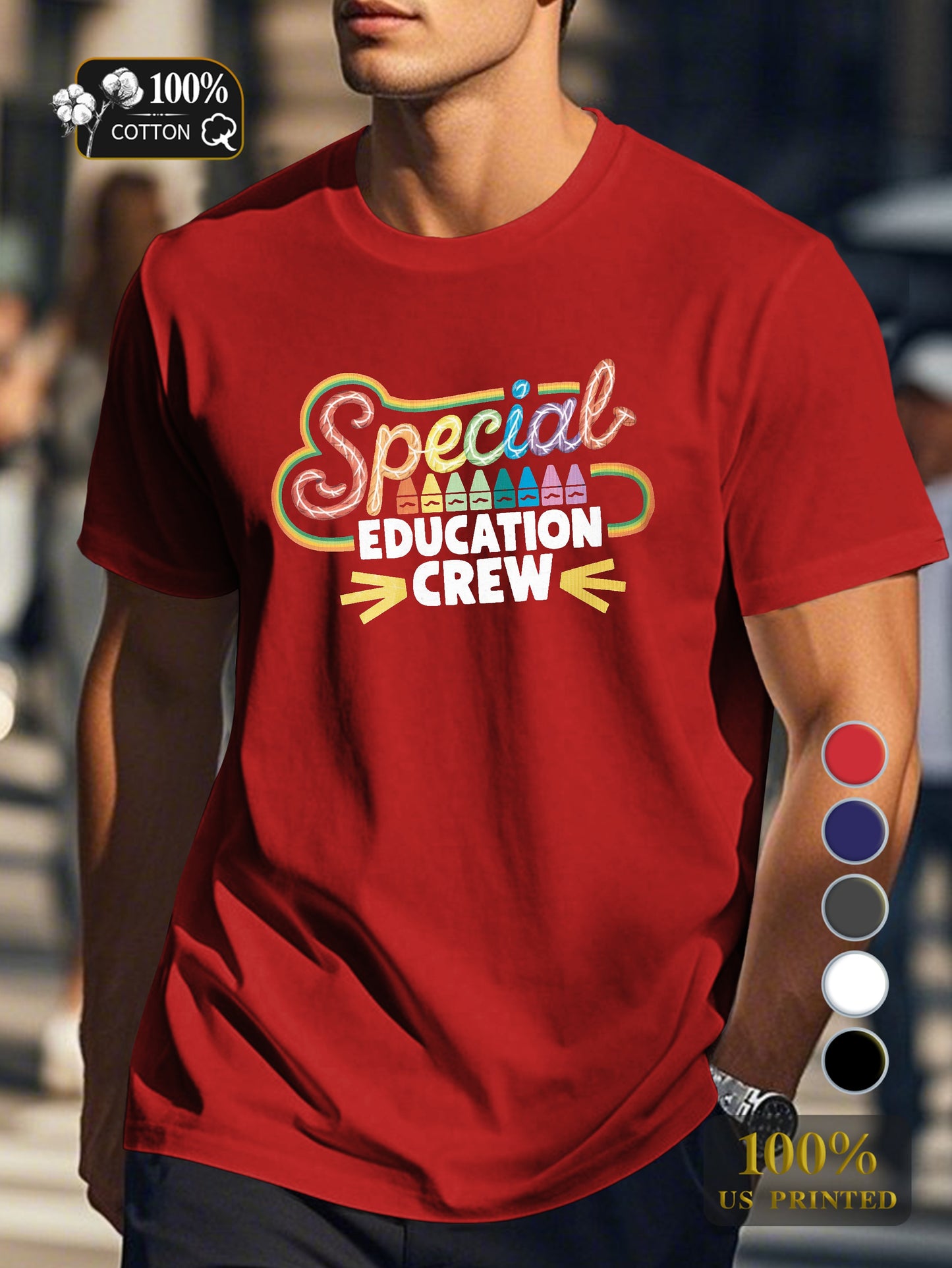 Special EDUCATION CREW Men's pure cotton Tshirt Comfort Fit