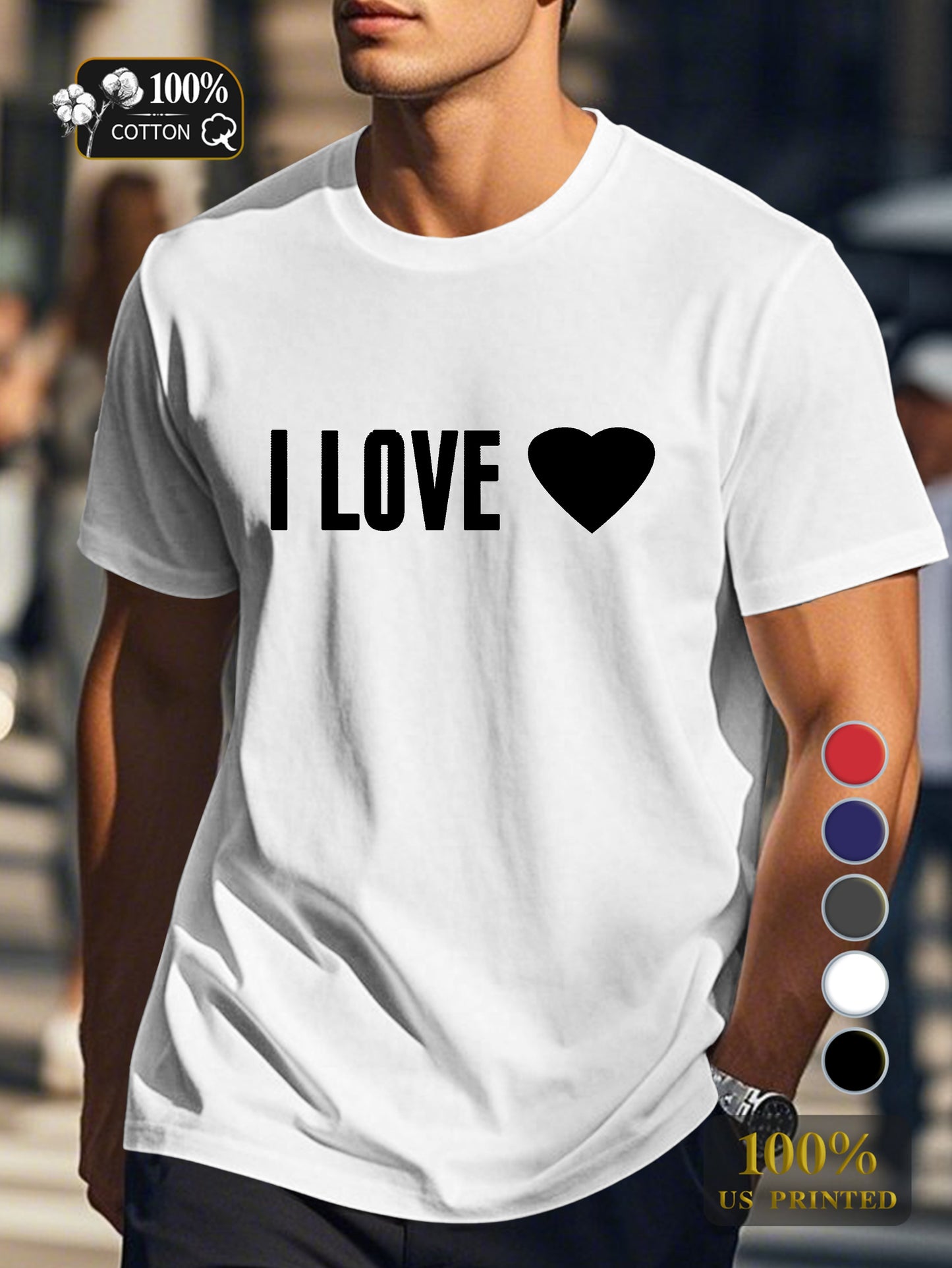 I LOVE Men's pure cotton Tshirt Comfort Fit