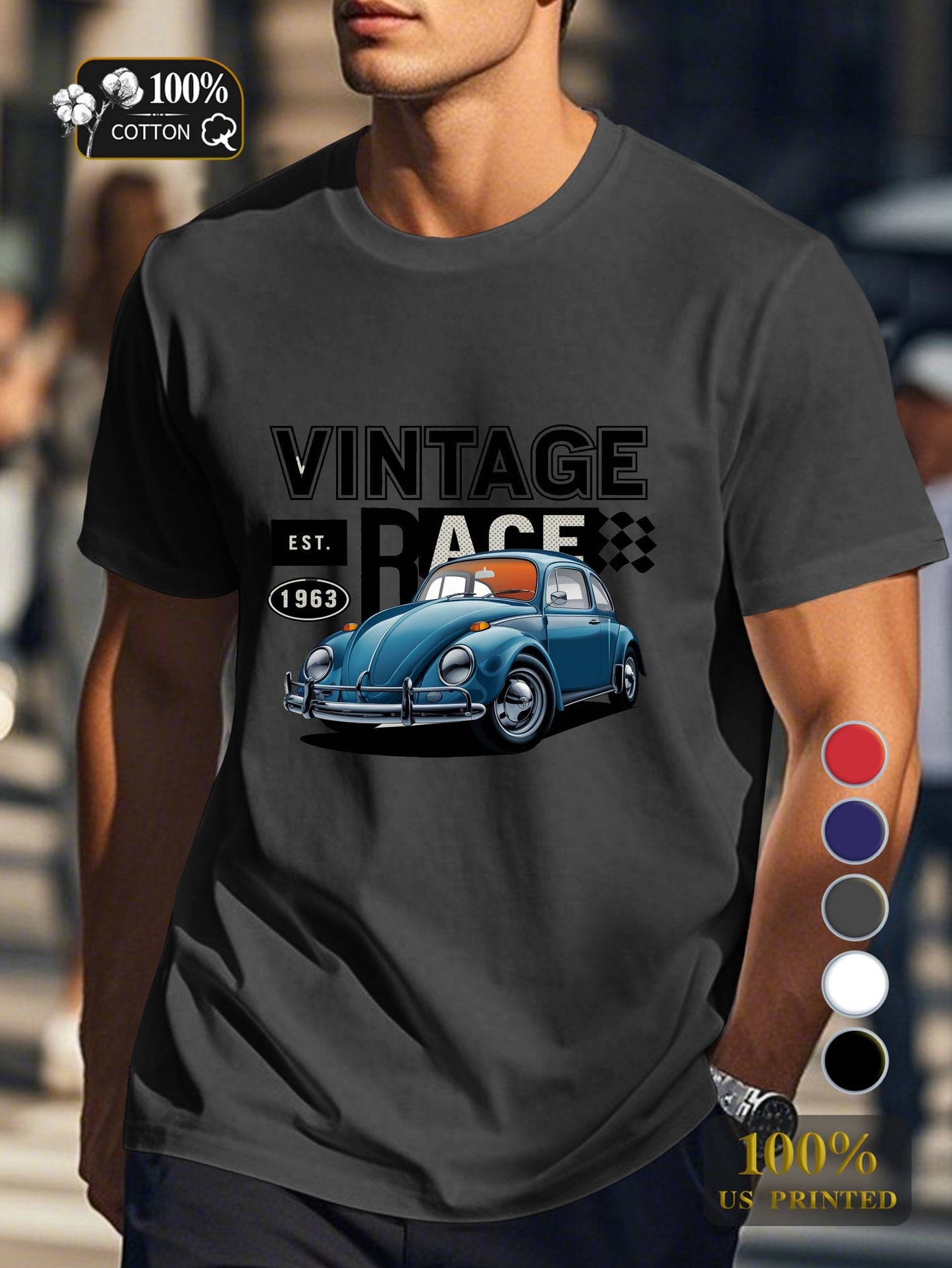 classic Beetle car Men's pure cotton Tshirt Comfort Fit