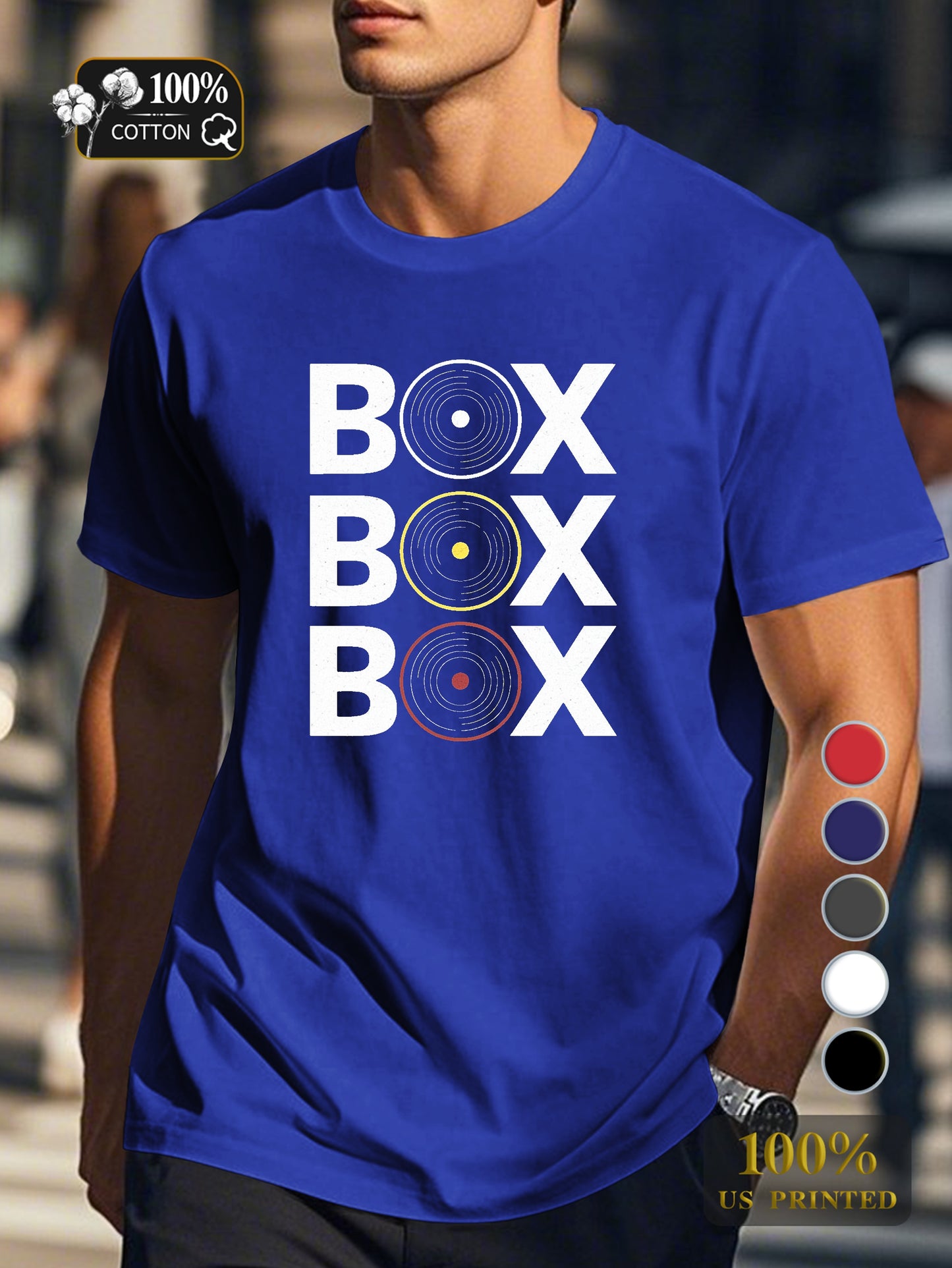 BOX BOX BOX typography Men's pure cotton Tshirt Comfort Fit
