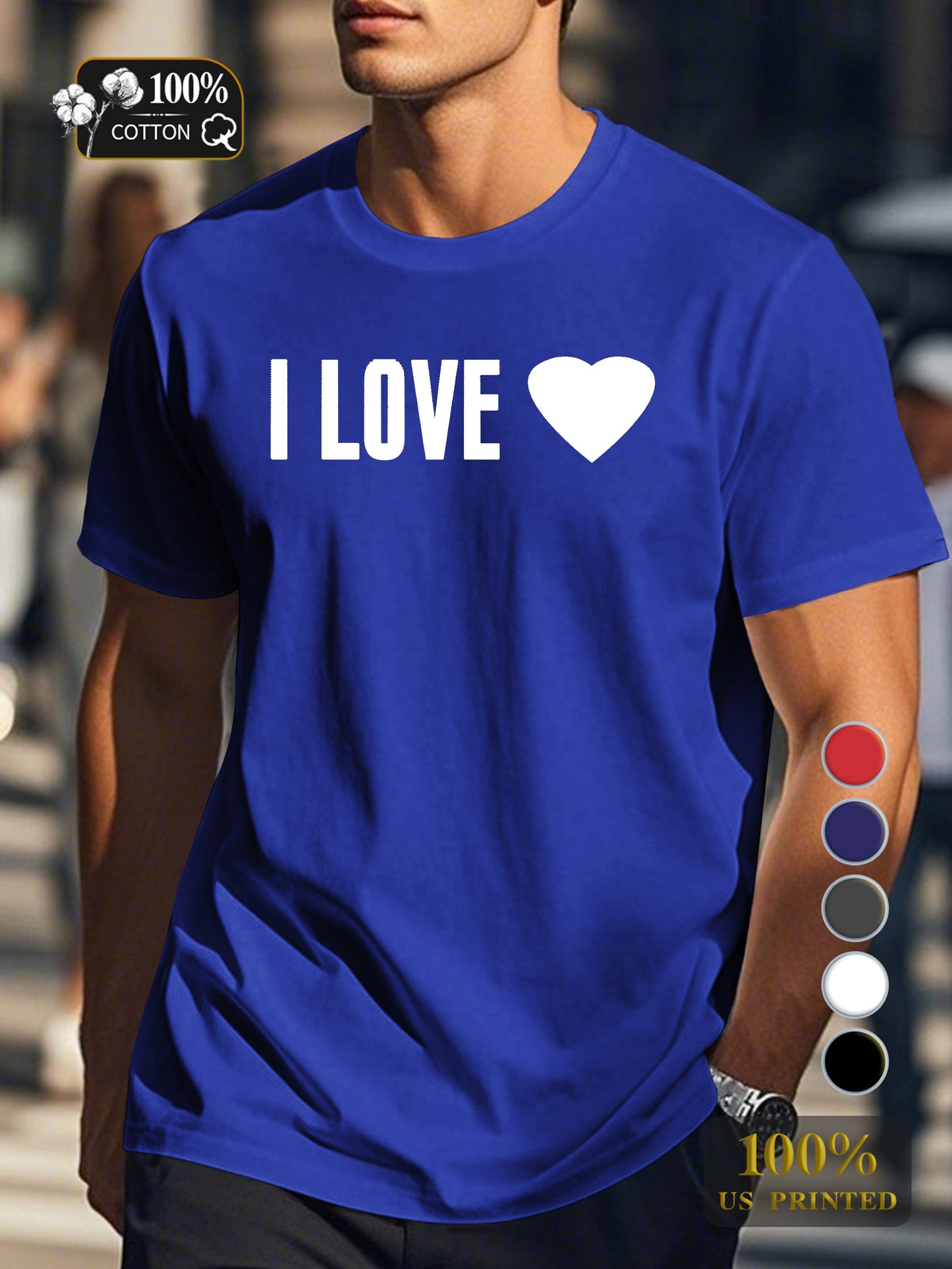 I LOVE Men's pure cotton Tshirt Comfort Fit