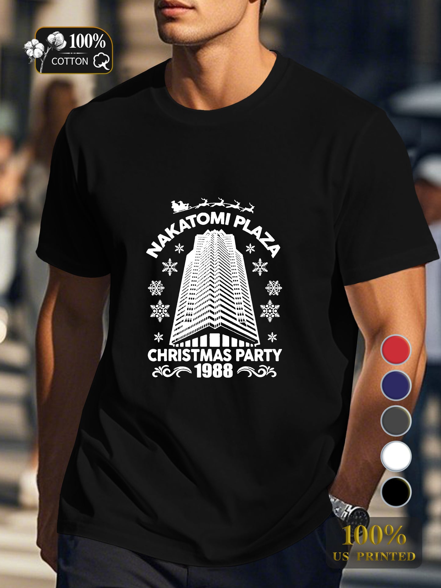 nakatomi plaza Men's pure cotton Tshirt Comfort Fit