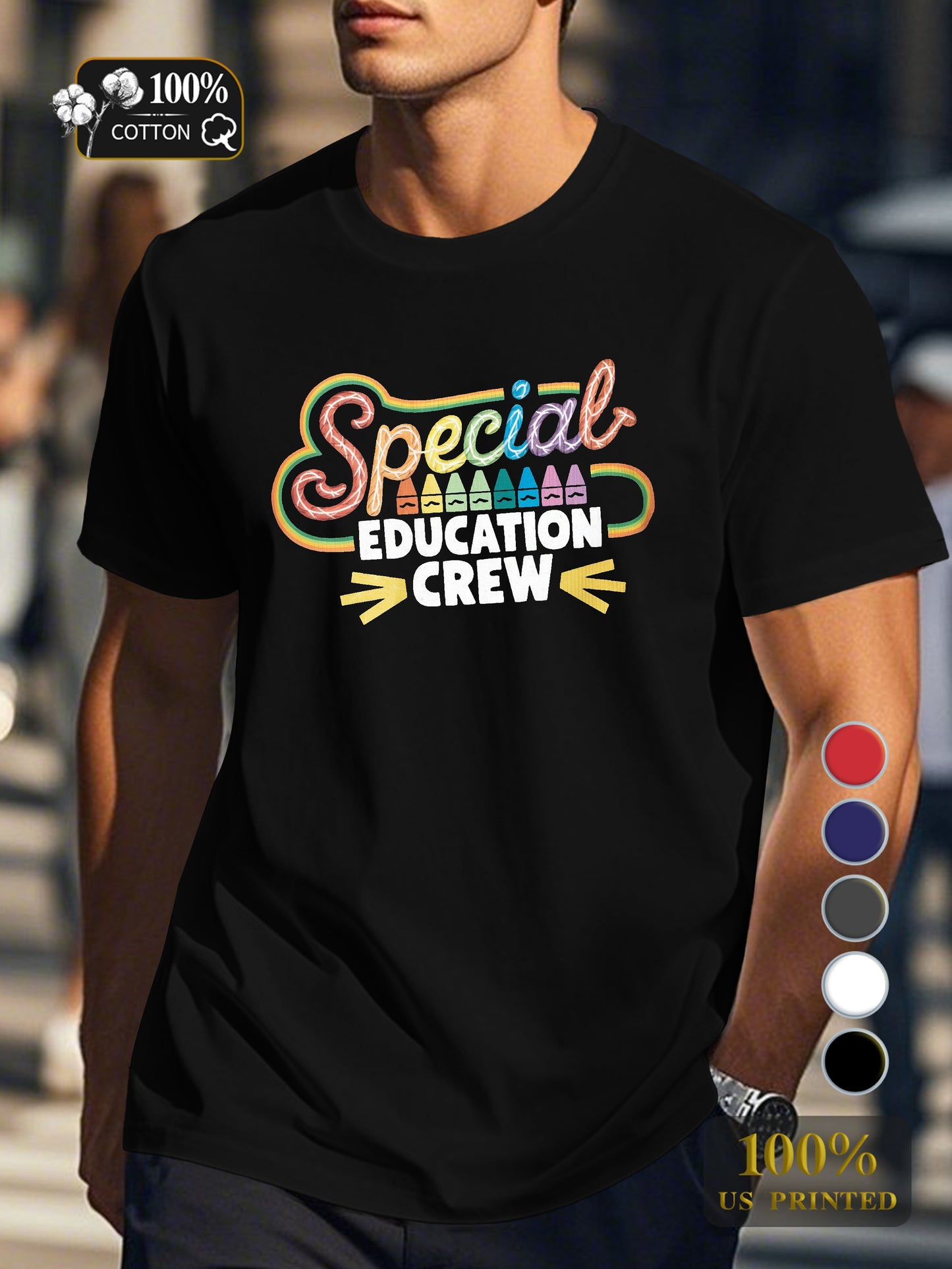 Special EDUCATION CREW Men's pure cotton Tshirt Comfort Fit