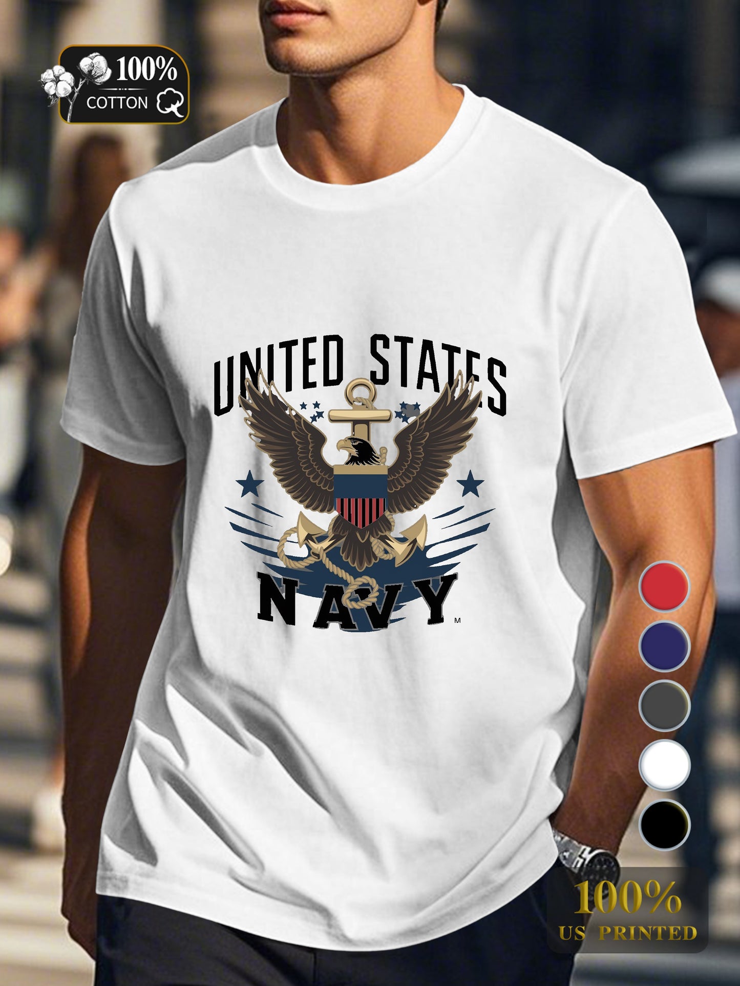 UNITED STATES NAVY Men's pure cotton Tshirt Comfort Fit