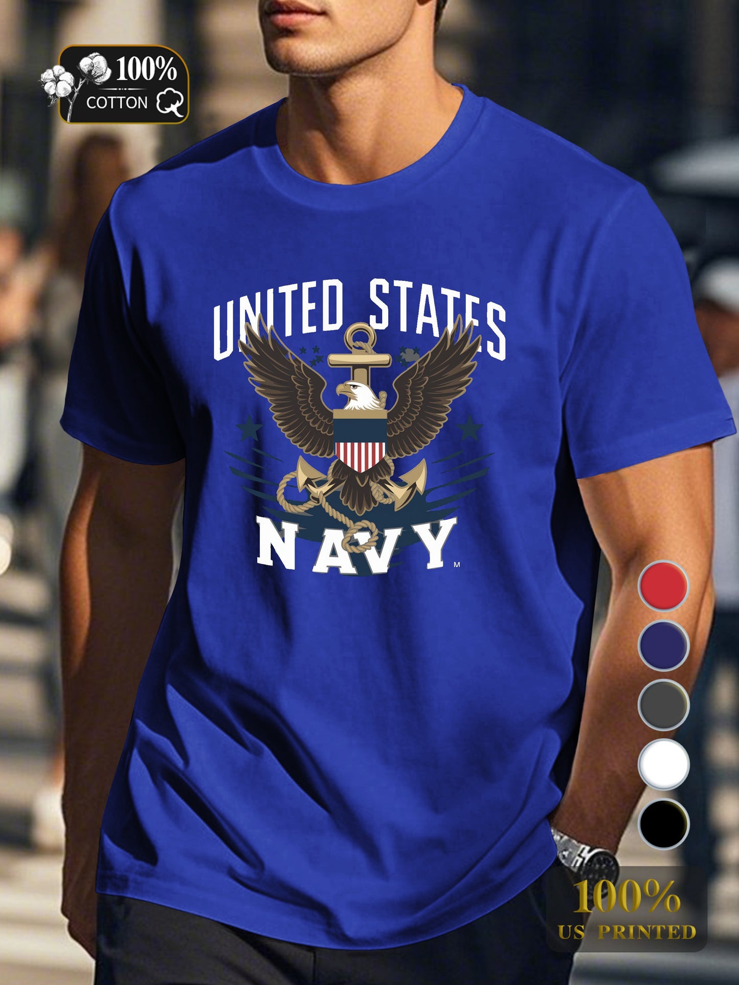 UNITED STATES NAVY Men's pure cotton Tshirt Comfort Fit