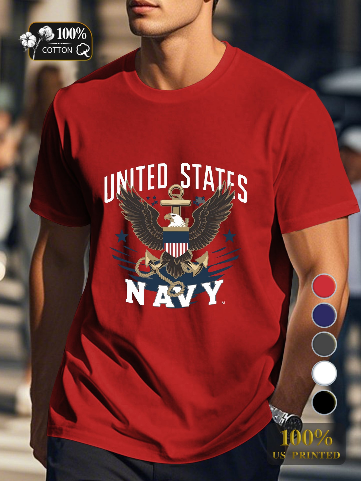 UNITED STATES NAVY Men's pure cotton Tshirt Comfort Fit