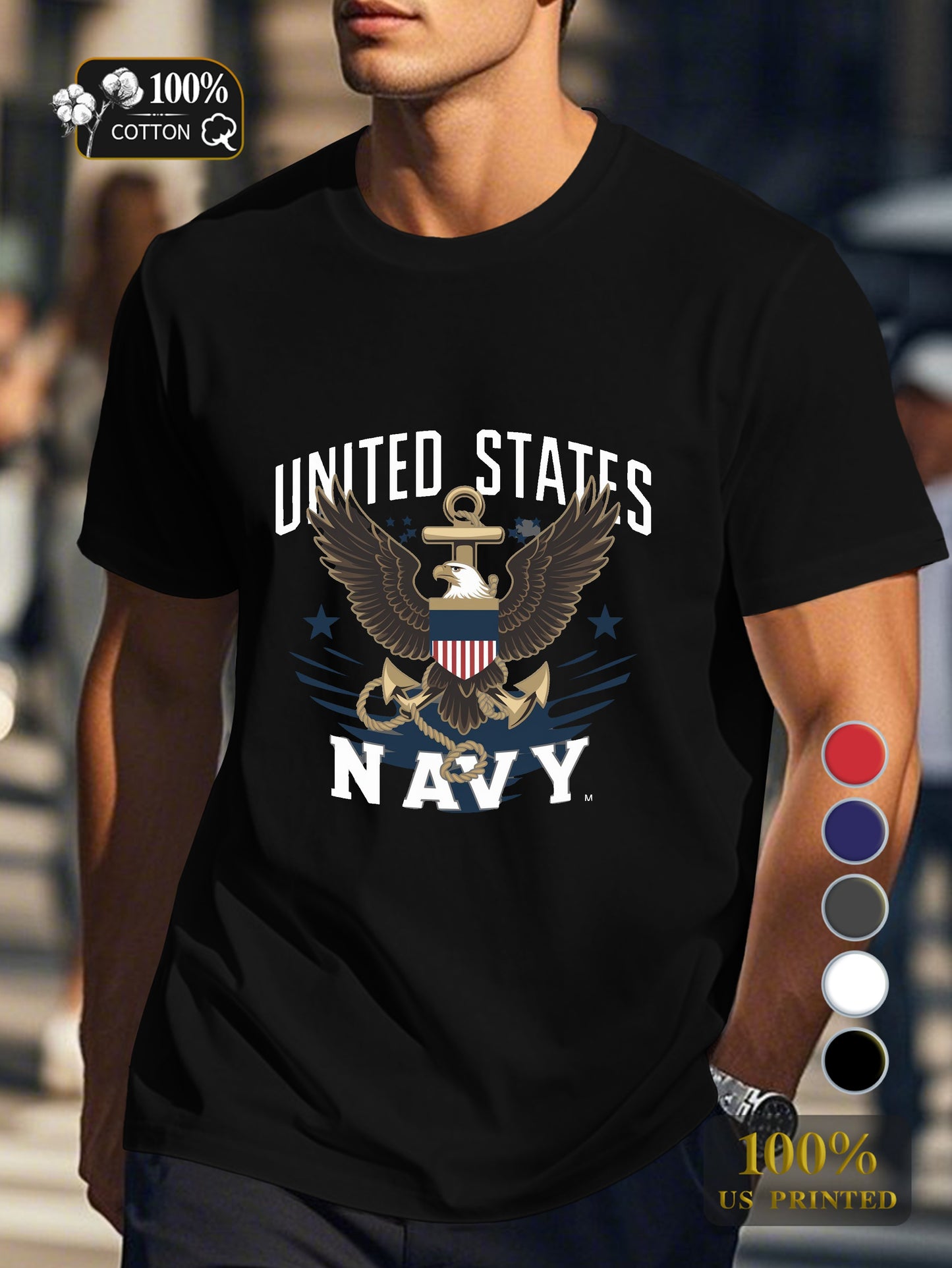 UNITED STATES NAVY Men's pure cotton Tshirt Comfort Fit