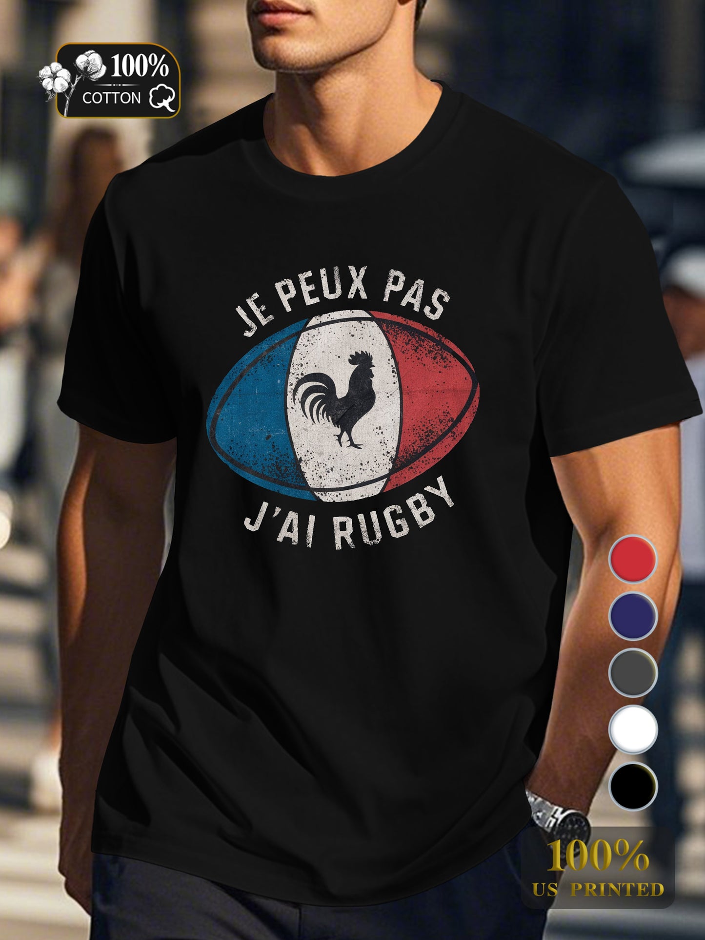 I CAN T I HAVE RUGBY design Men's pure cotton Tshirt Comfort Fit