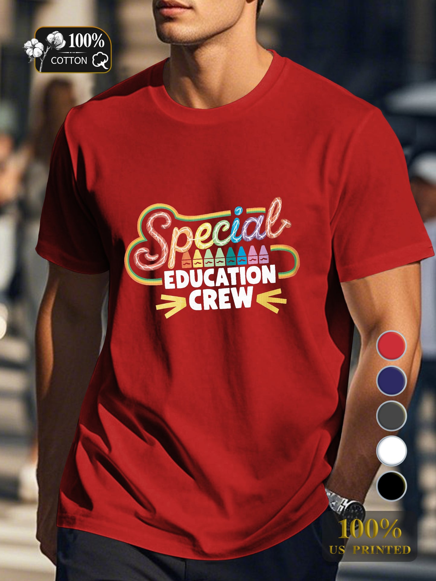 Special EDUCATION CREW Men's pure cotton Tshirt Comfort Fit