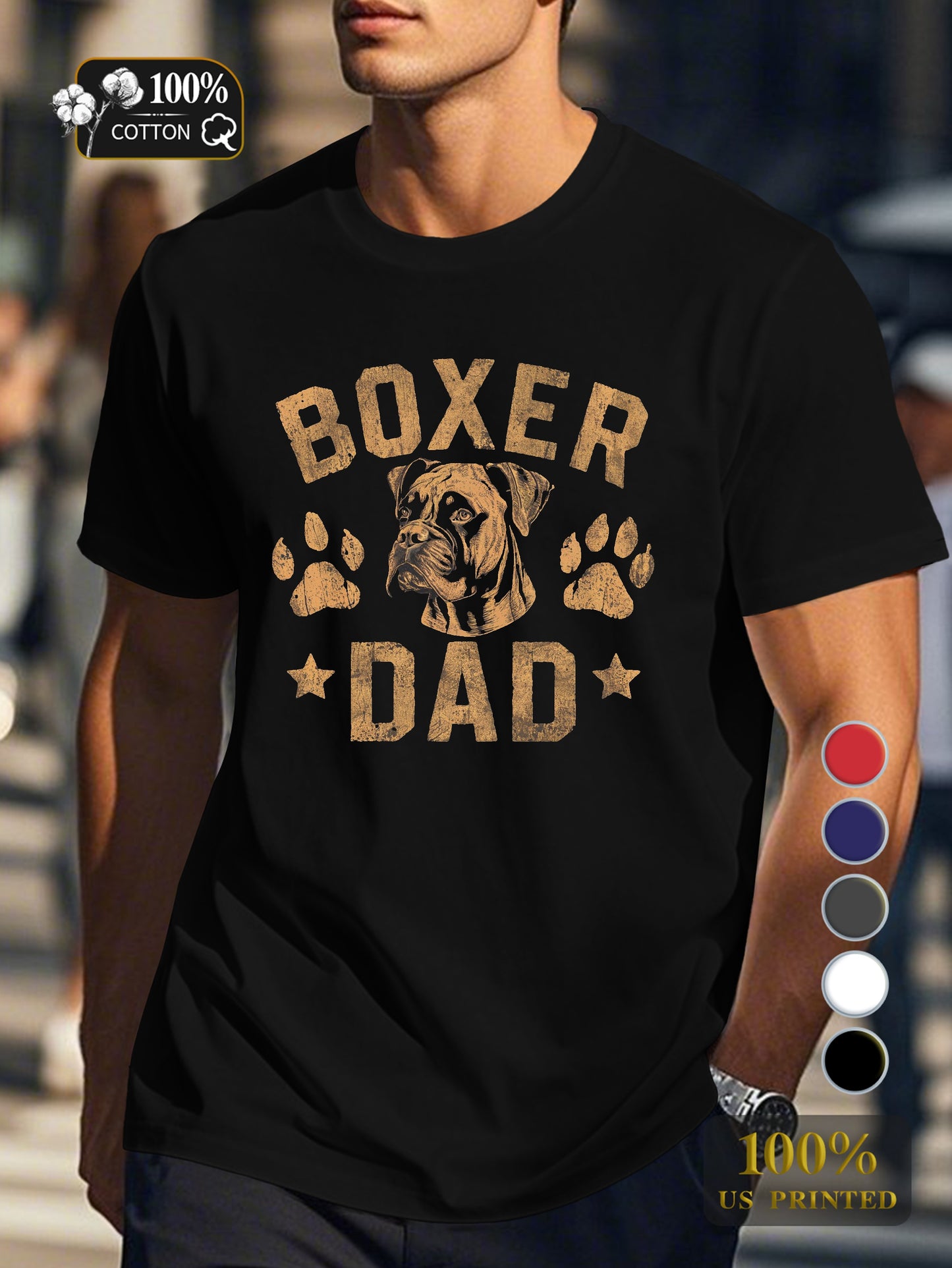 portrait of a Boxer Men's pure cotton Tshirt Comfort Fit