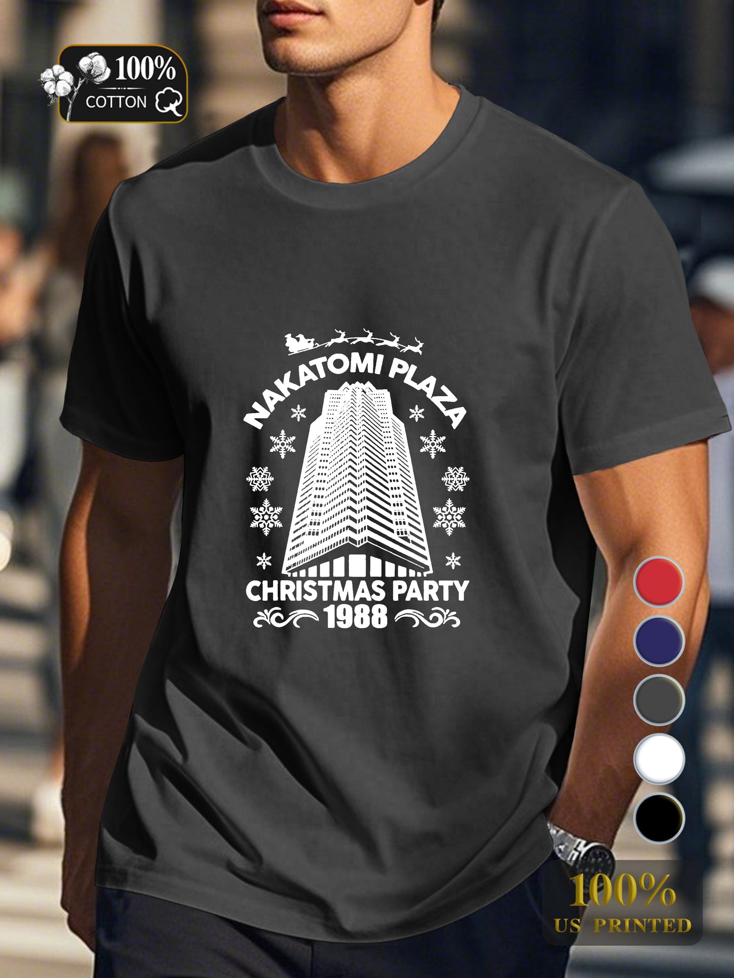 nakatomi plaza Men's pure cotton Tshirt Comfort Fit