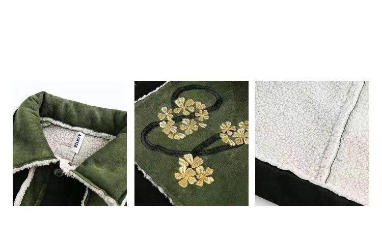 New embroidered contrasting suede jacket