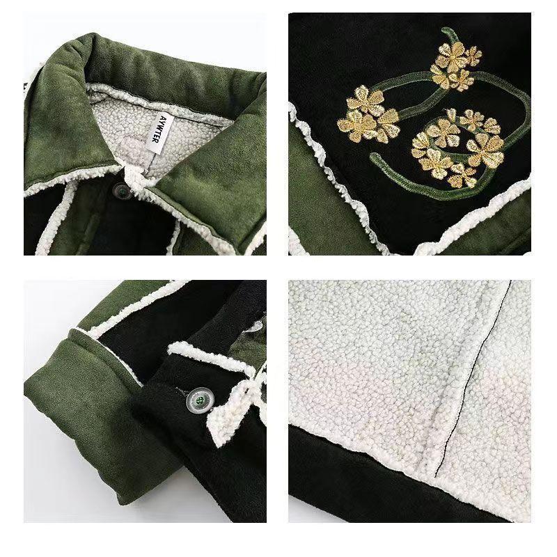 New embroidered contrasting suede jacket