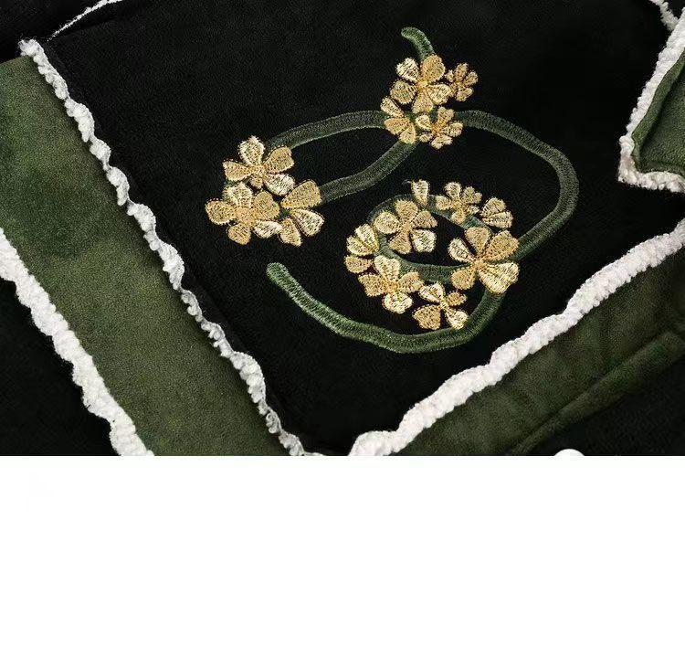 New embroidered contrasting suede jacket