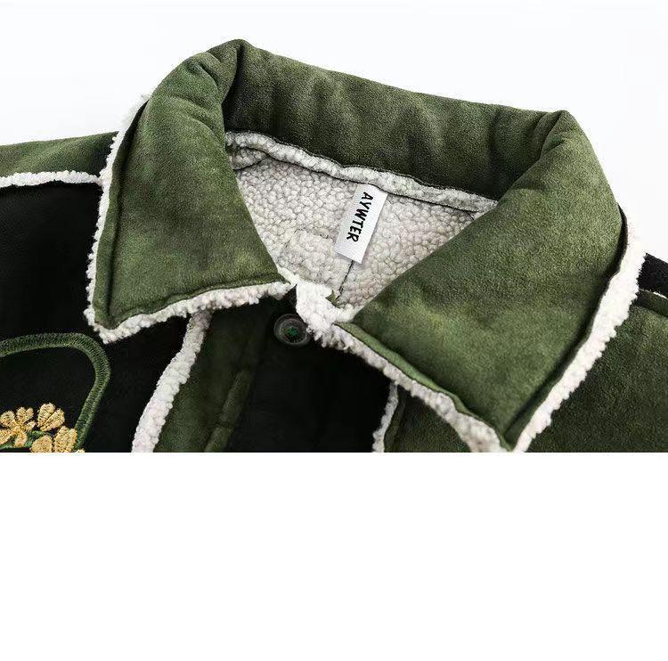 New embroidered contrasting suede jacket