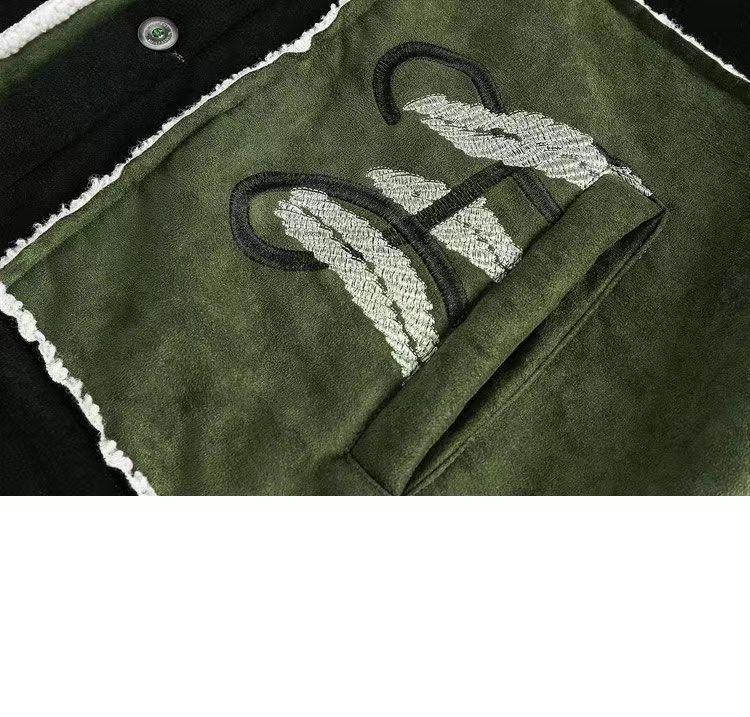 New embroidered contrasting suede jacket