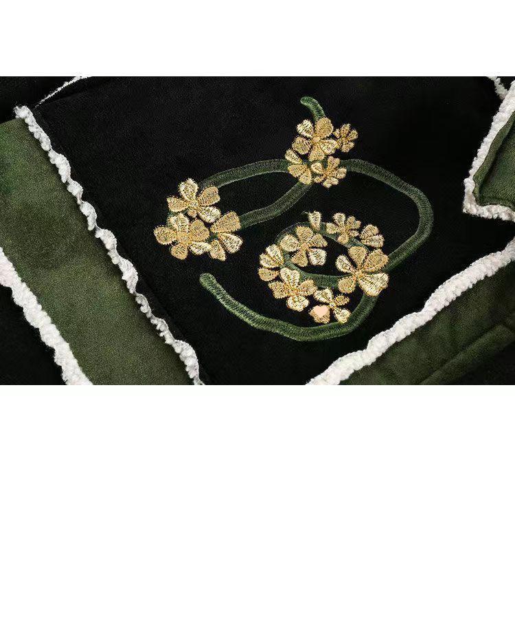 New embroidered contrasting suede jacket