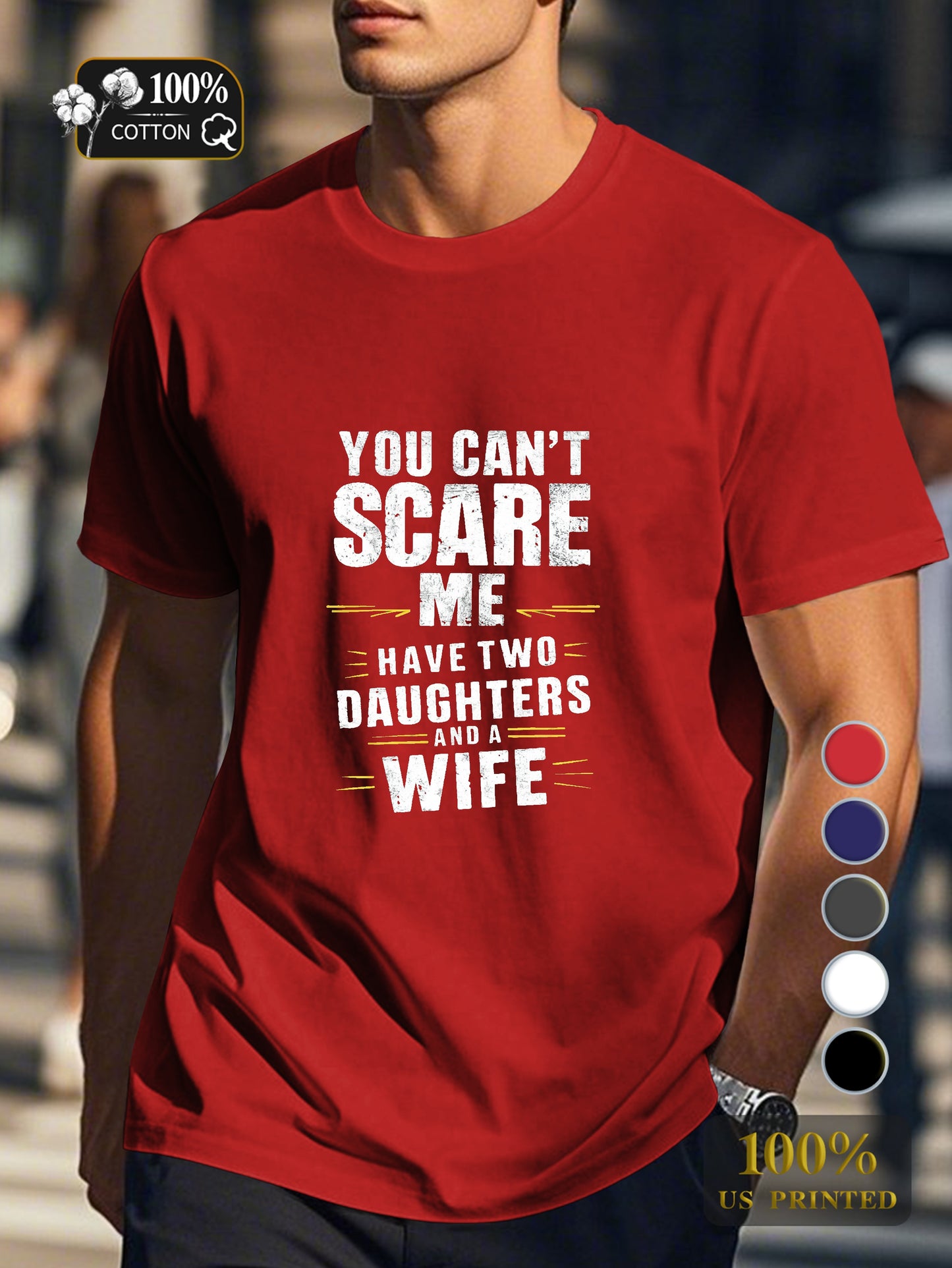 YOU CAN T SCARE ME Men's pure cotton Tshirt Comfort Fit