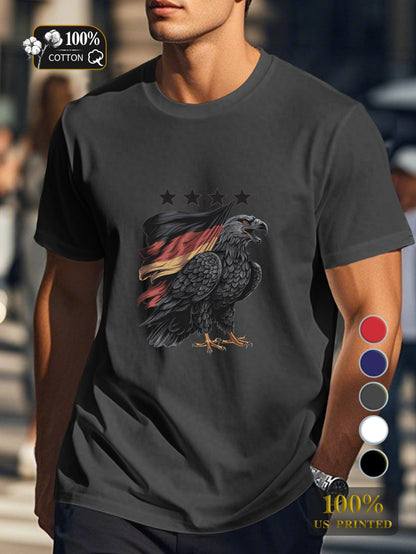 eagle with German flag Men's pure cotton Tshirt Comfort Fit