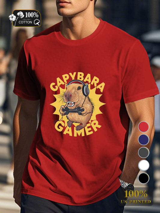 CAPYBARA GAMER Men's pure cotton Tshirt Comfort Fit