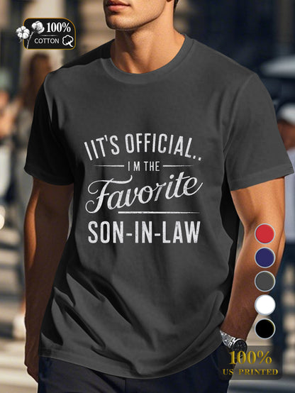 Favorite SON IN LAW illustration Men's pure cotton Tshirt Comfort Fit