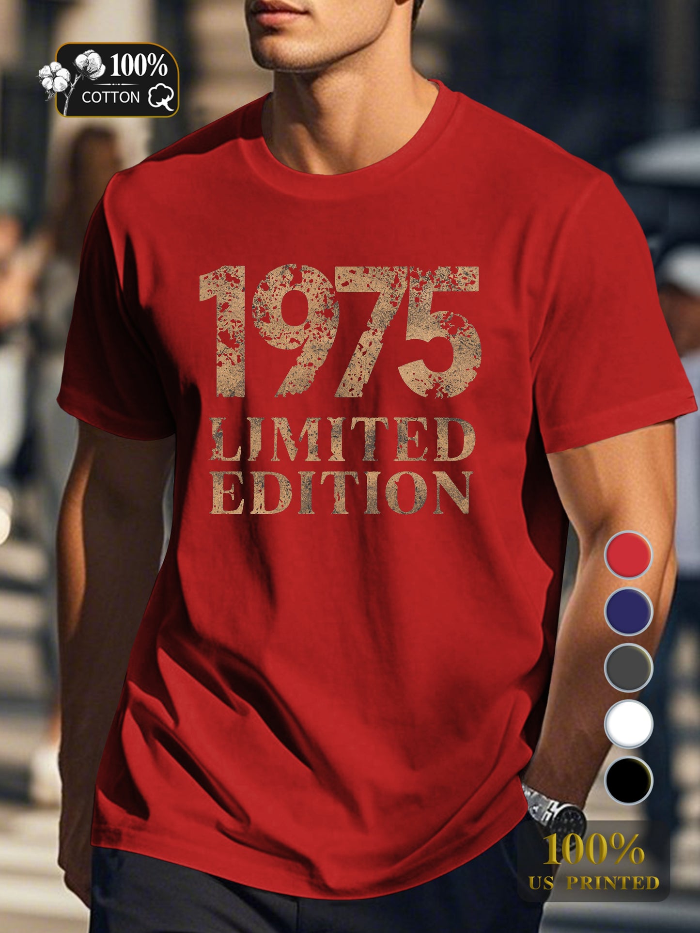 1975 Men's pure cotton Tshirt Comfort Fit