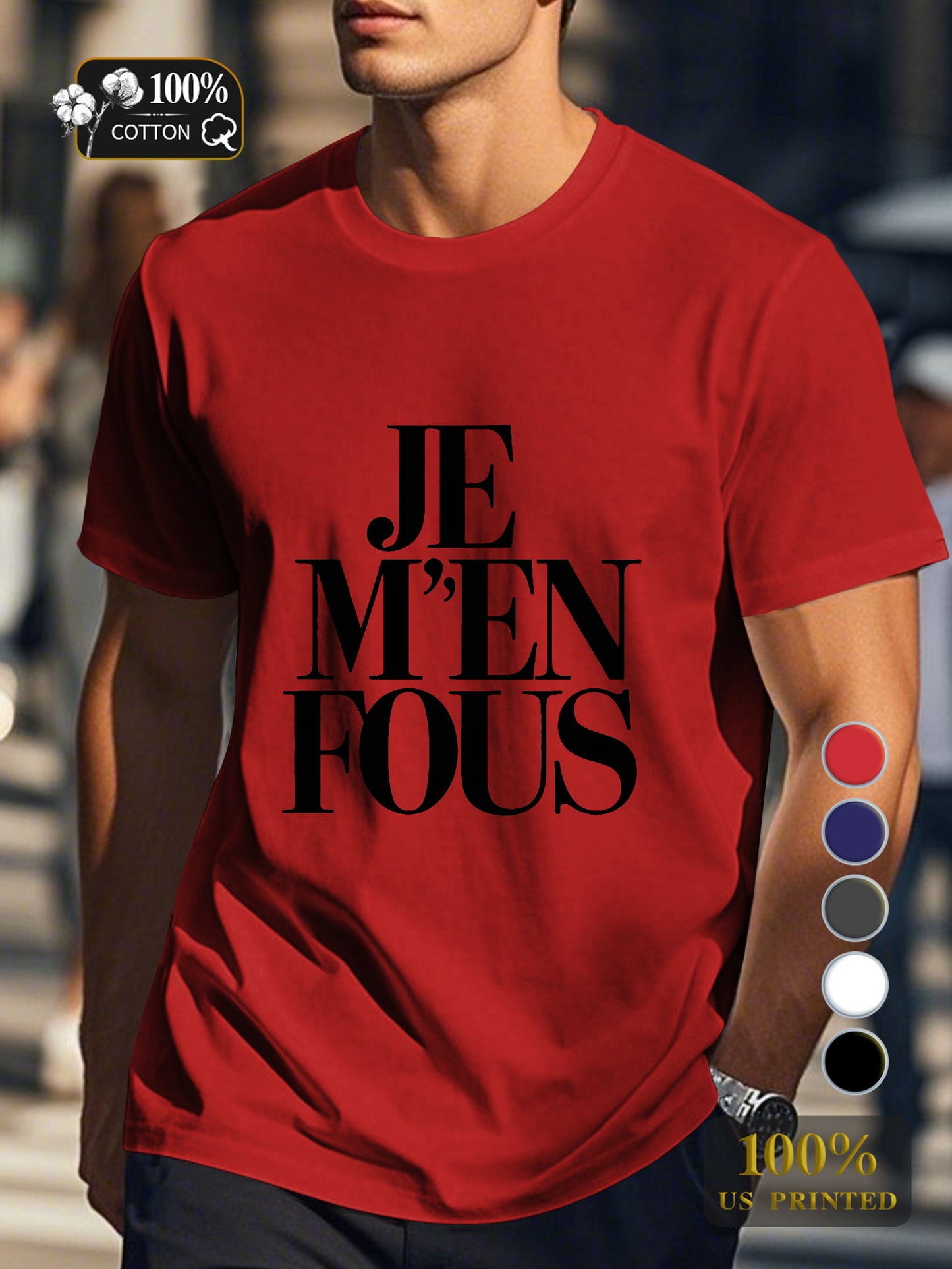 I don t care bold typography Men's pure cotton Tshirt Comfort Fit