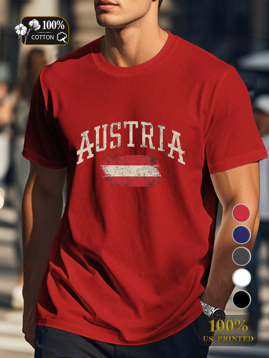 AUSTRIA vintage design Men's pure cotton Tshirt Comfort Fit
