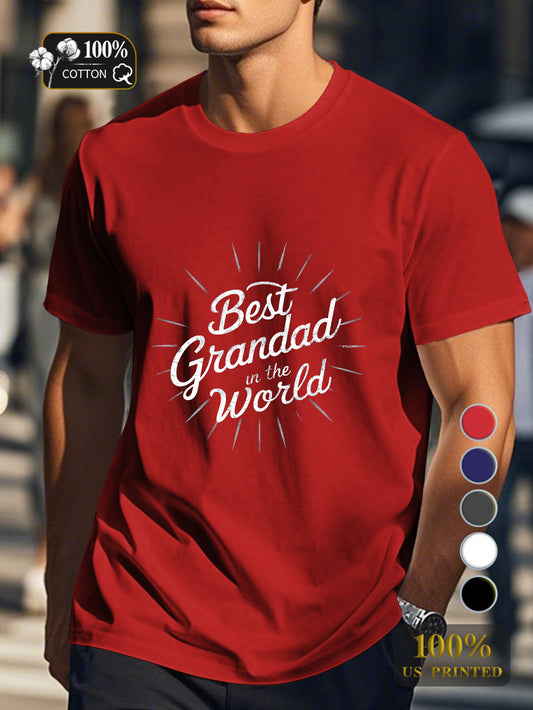 Best Grandad in the World Men's pure cotton Tshirt Comfort Fit